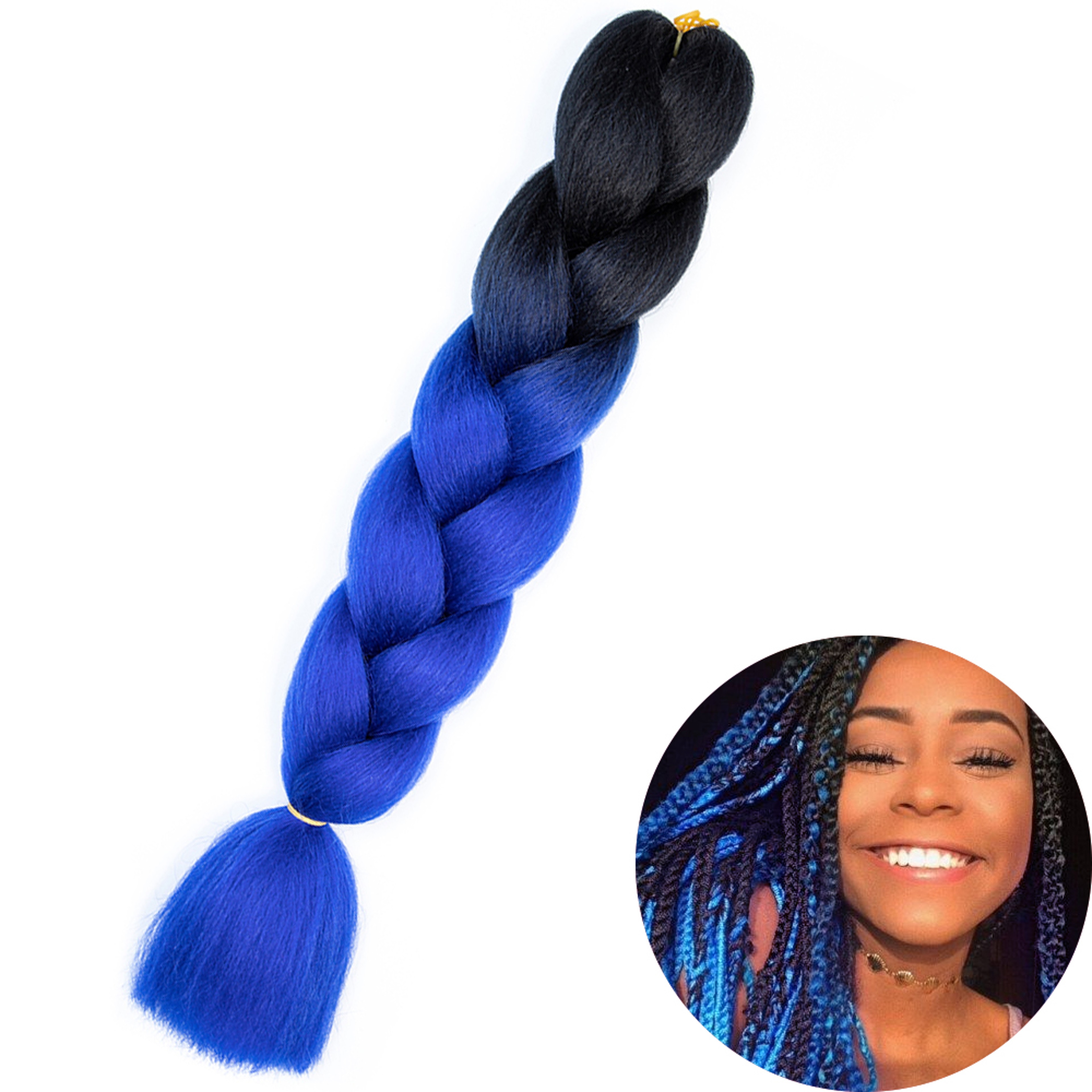 Jumbo Braid Hair Extensions, Ombre Kanekalon Synthetic Yaki Braids for Women, DIY Braiding Hair in Multiple Colors – view 50