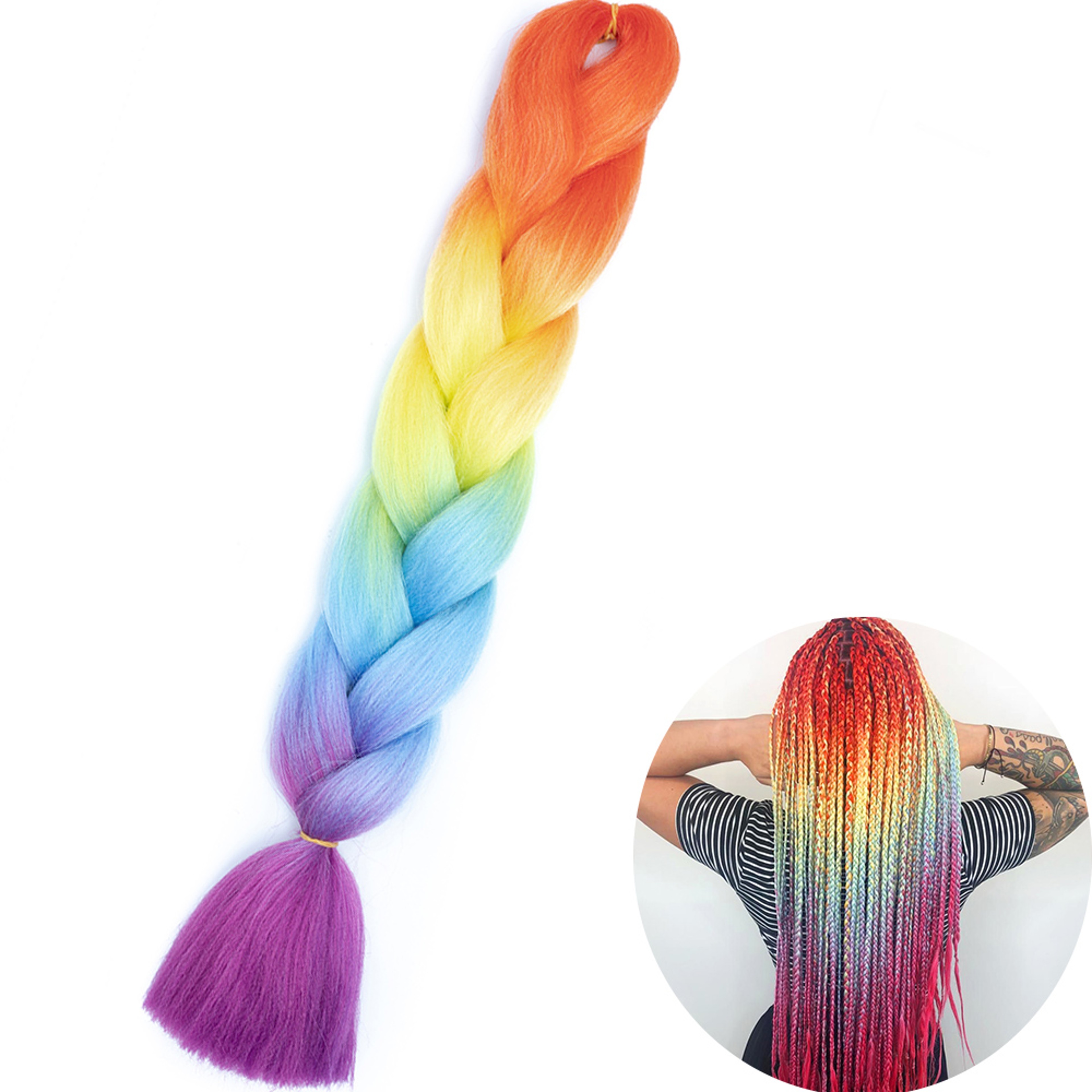Jumbo Braid Hair Extensions, Ombre Kanekalon Synthetic Yaki Braids for Women, DIY Braiding Hair in Multiple Colors – view 56
