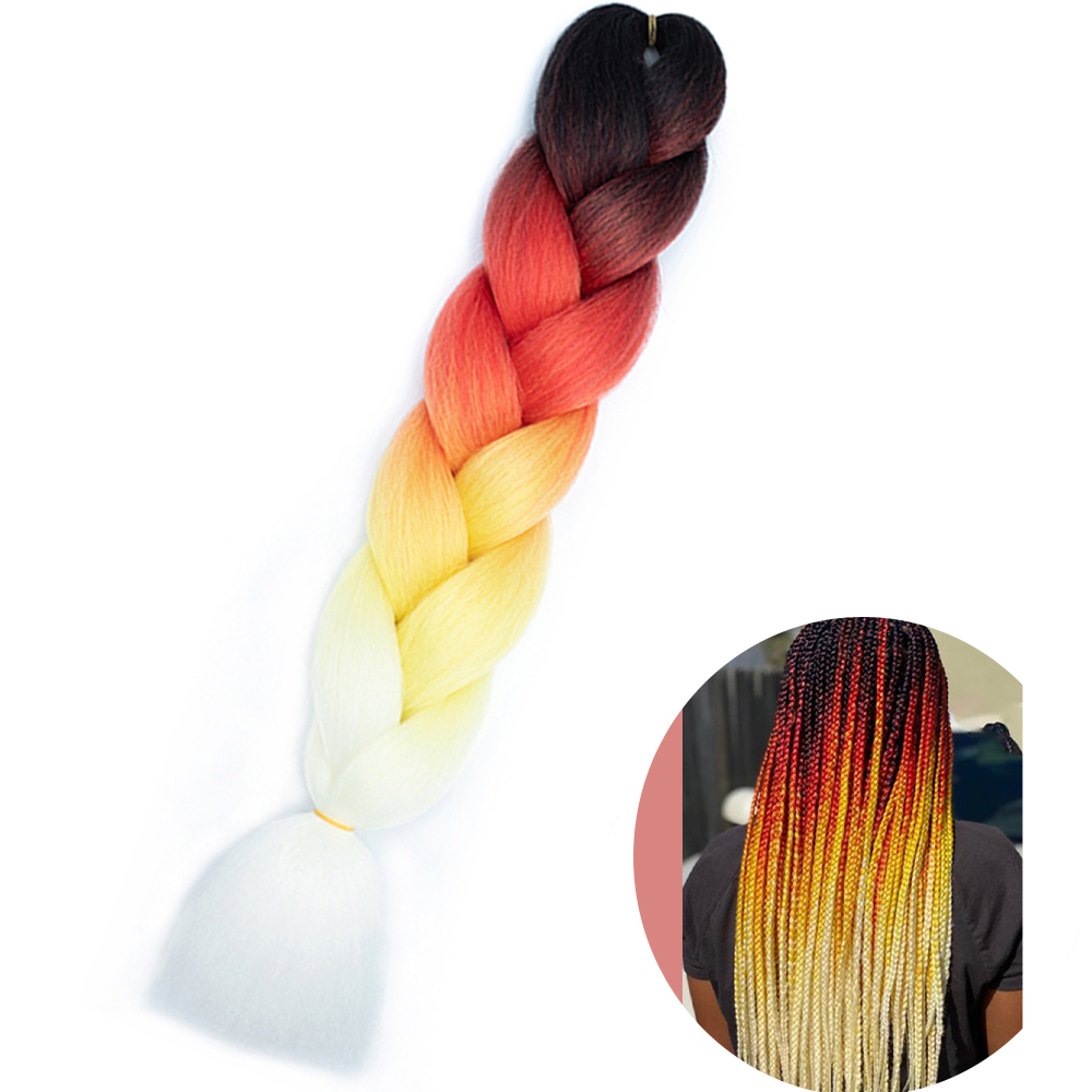 Jumbo Braid Hair Extensions, Ombre Kanekalon Synthetic Yaki Braids for Women, DIY Braiding Hair in Multiple Colors – view 61