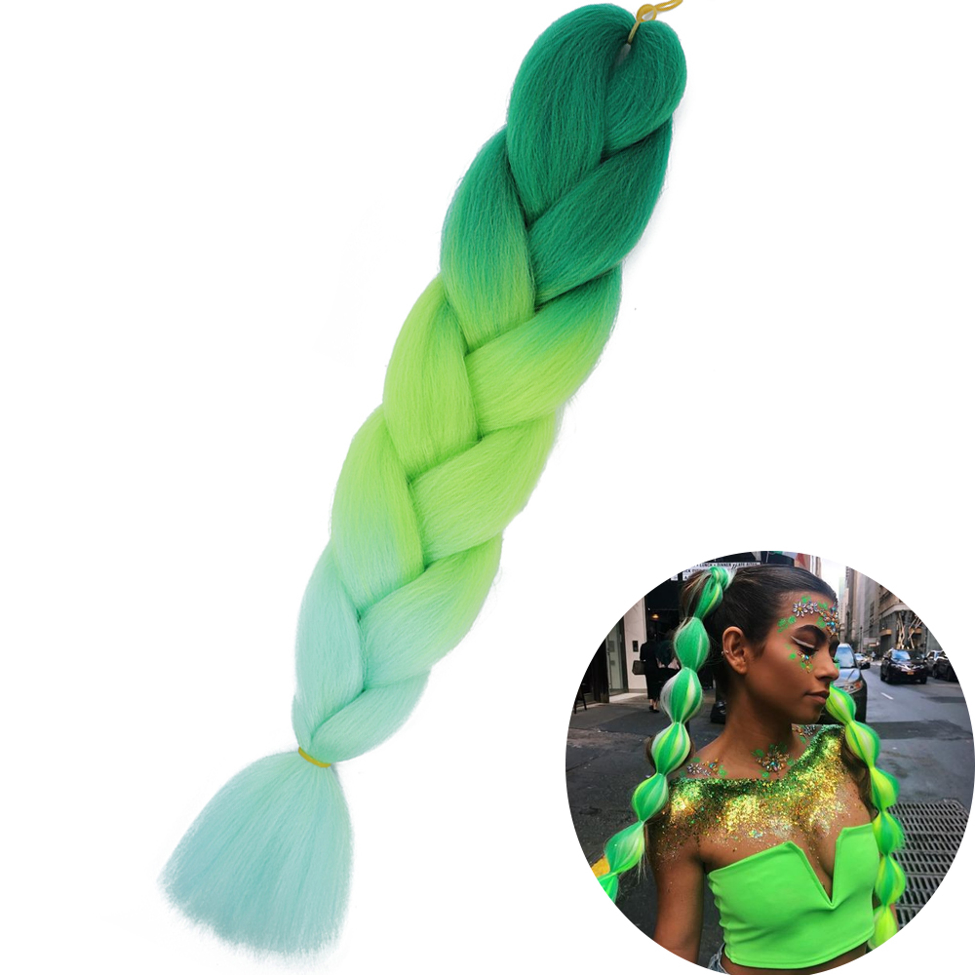 Jumbo Braid Hair Extensions, Ombre Kanekalon Synthetic Yaki Braids for Women, DIY Braiding Hair in Multiple Colors – view 63