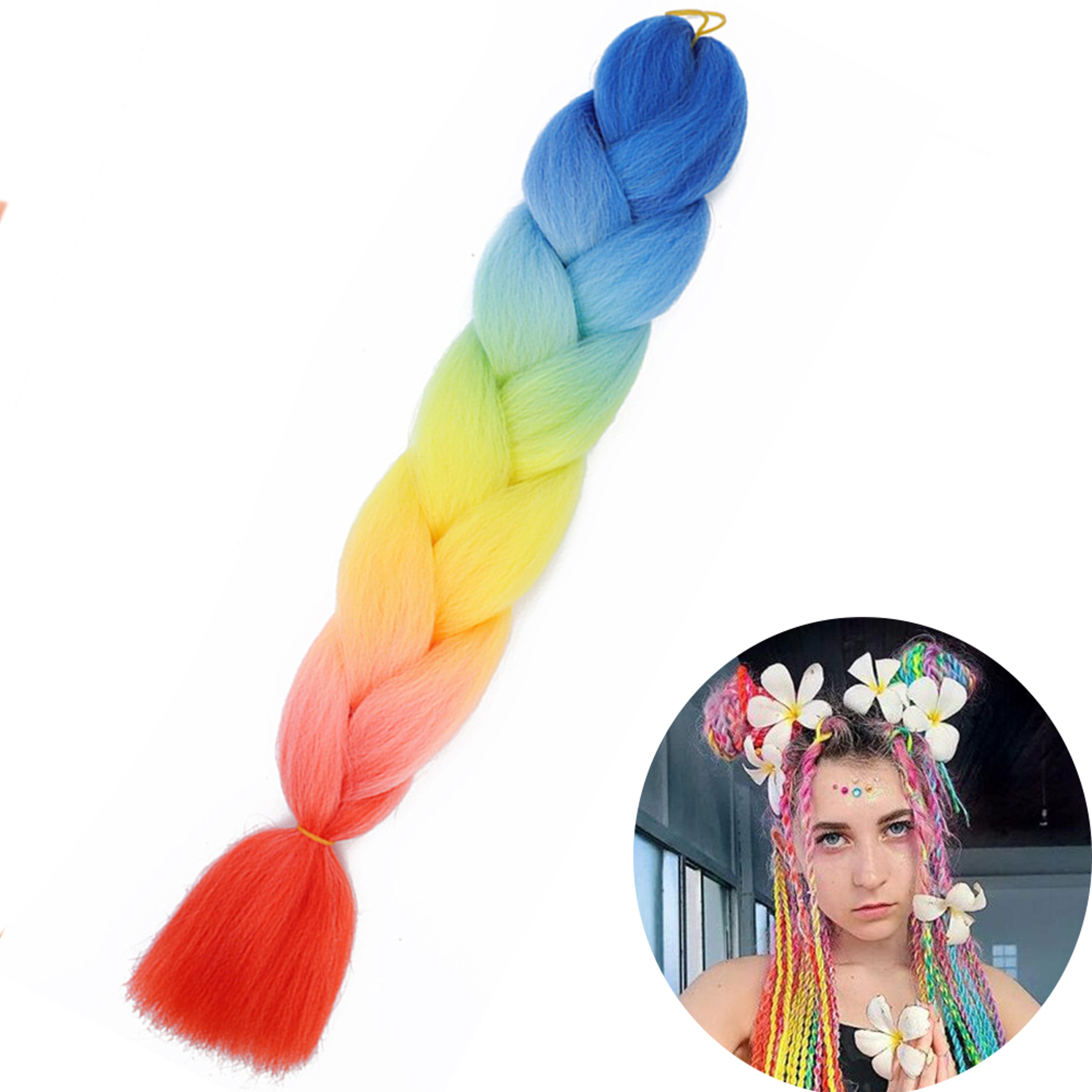Jumbo Braid Hair Extensions, Ombre Kanekalon Synthetic Yaki Braids for Women, DIY Braiding Hair in Multiple Colors – view 65