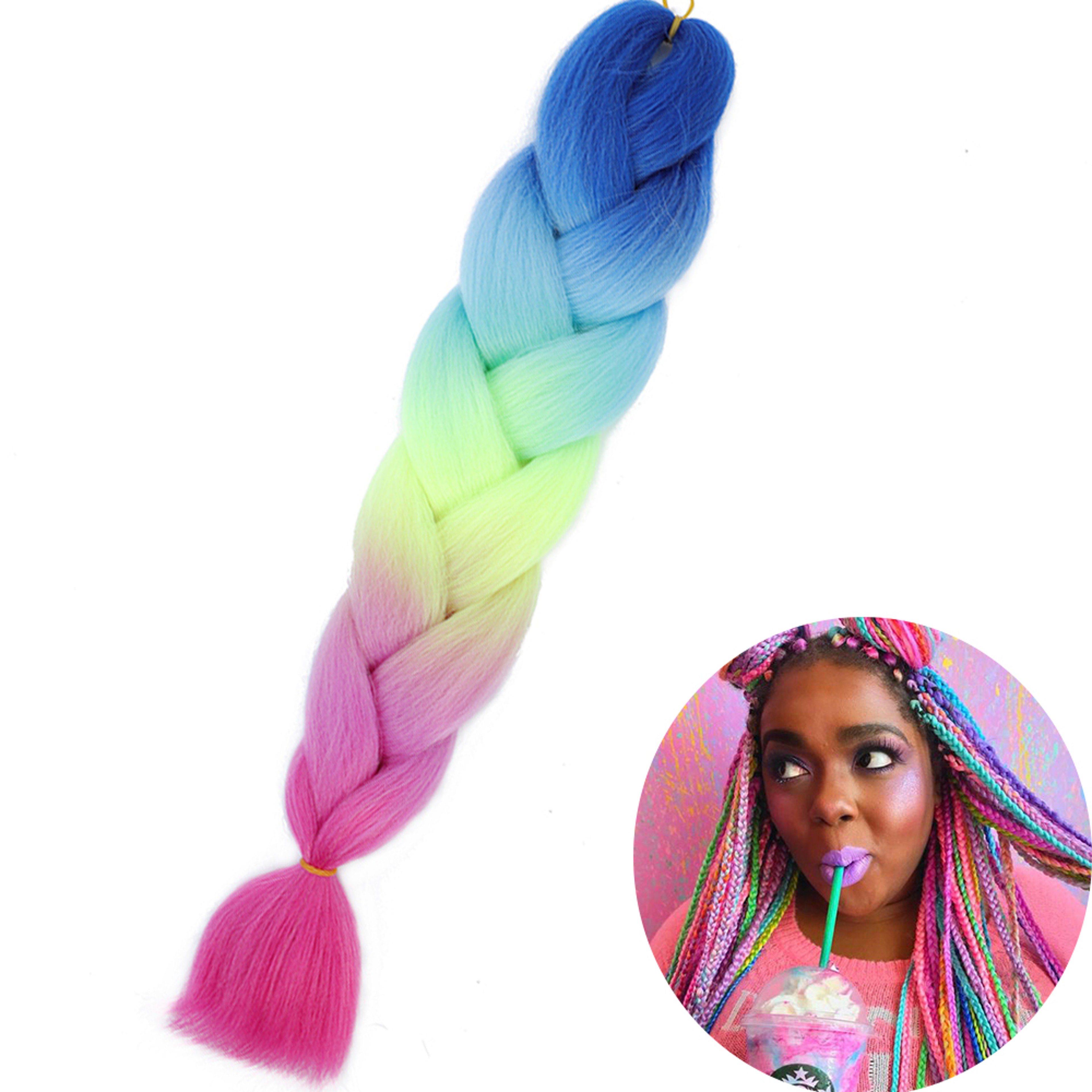 Jumbo Braid Hair Extensions, Ombre Kanekalon Synthetic Yaki Braids for Women, DIY Braiding Hair in Multiple Colors – view 67
