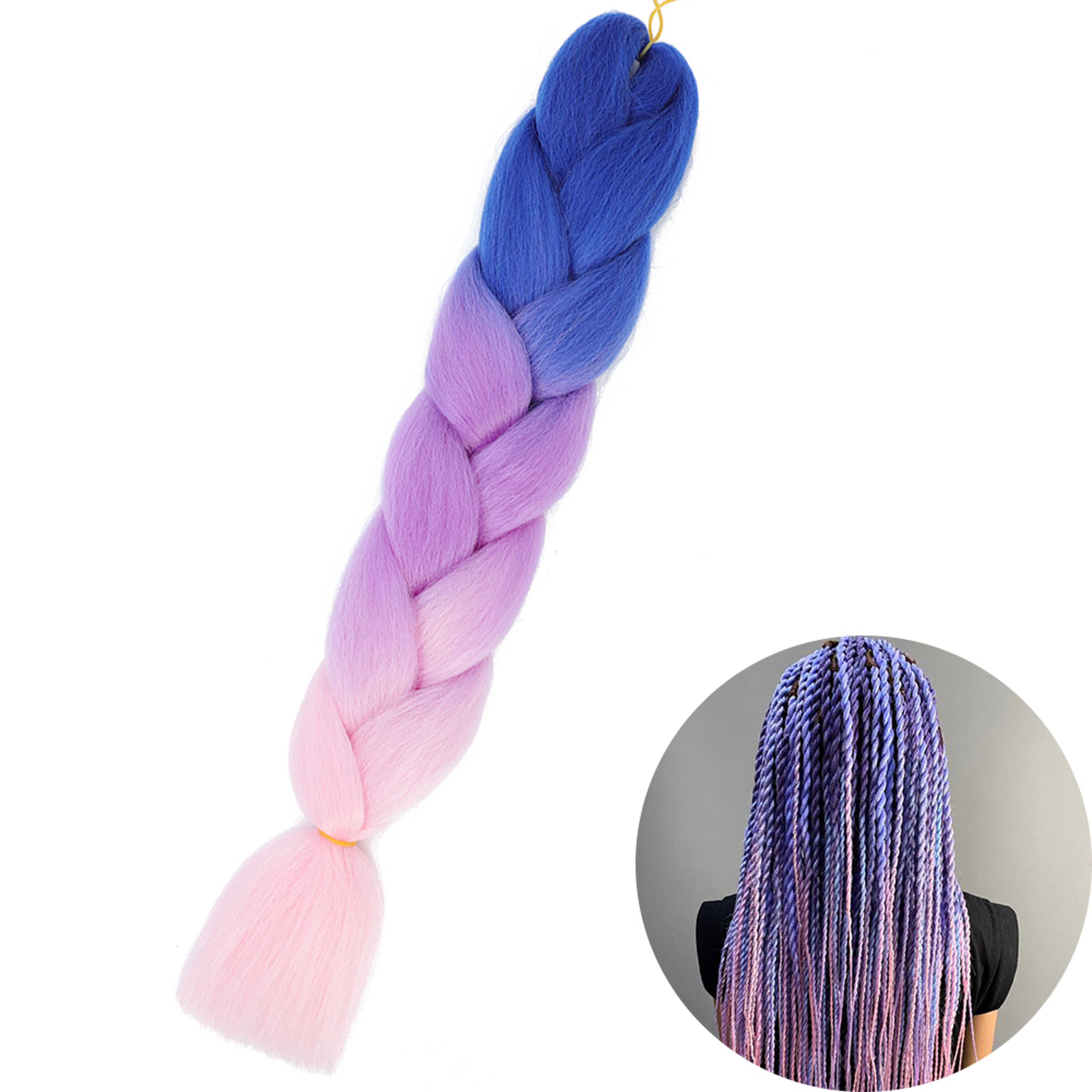 Jumbo Braid Hair Extensions, Ombre Kanekalon Synthetic Yaki Braids for Women, DIY Braiding Hair in Multiple Colors – view 74