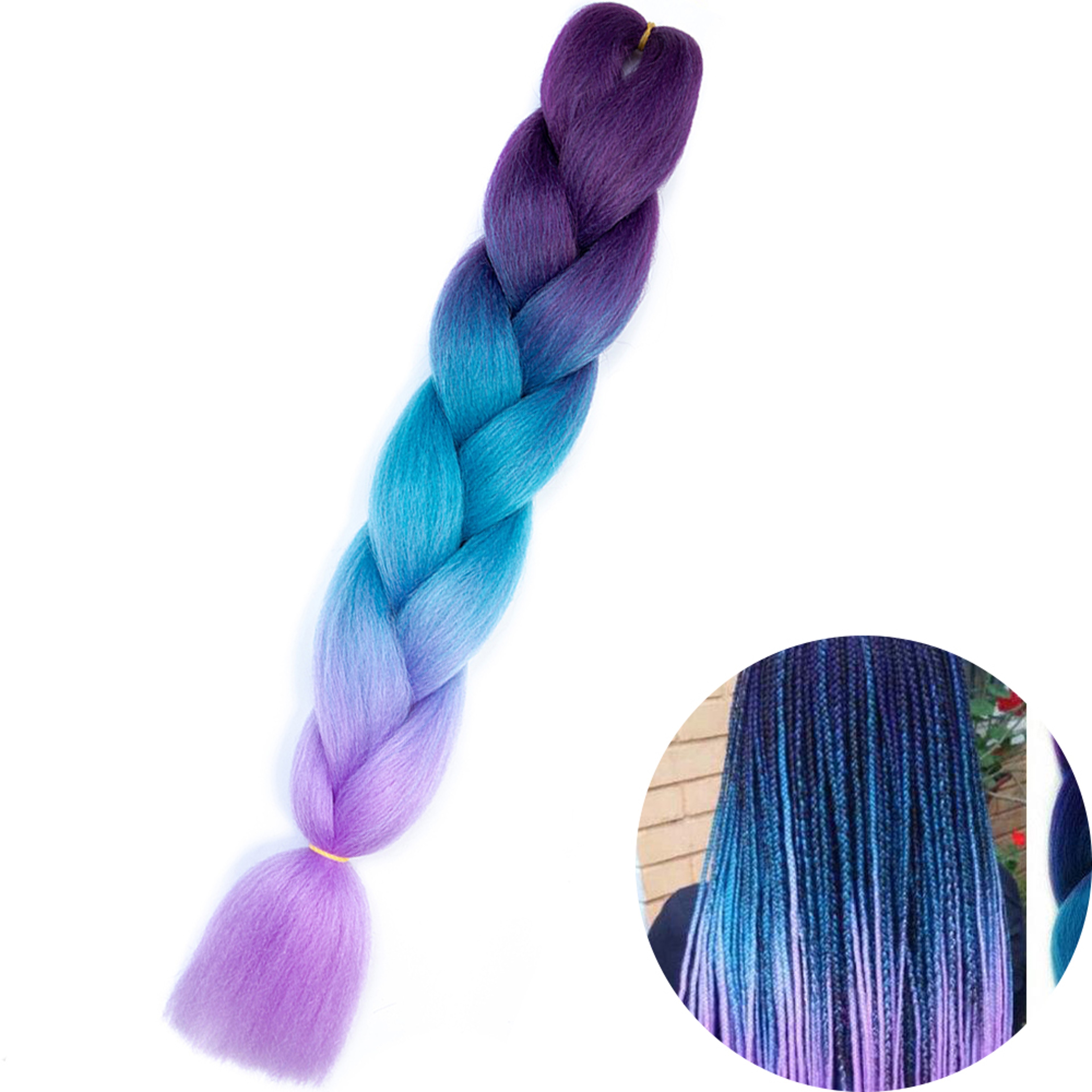 Jumbo Braid Hair Extensions, Ombre Kanekalon Synthetic Yaki Braids for Women, DIY Braiding Hair in Multiple Colors – view 77