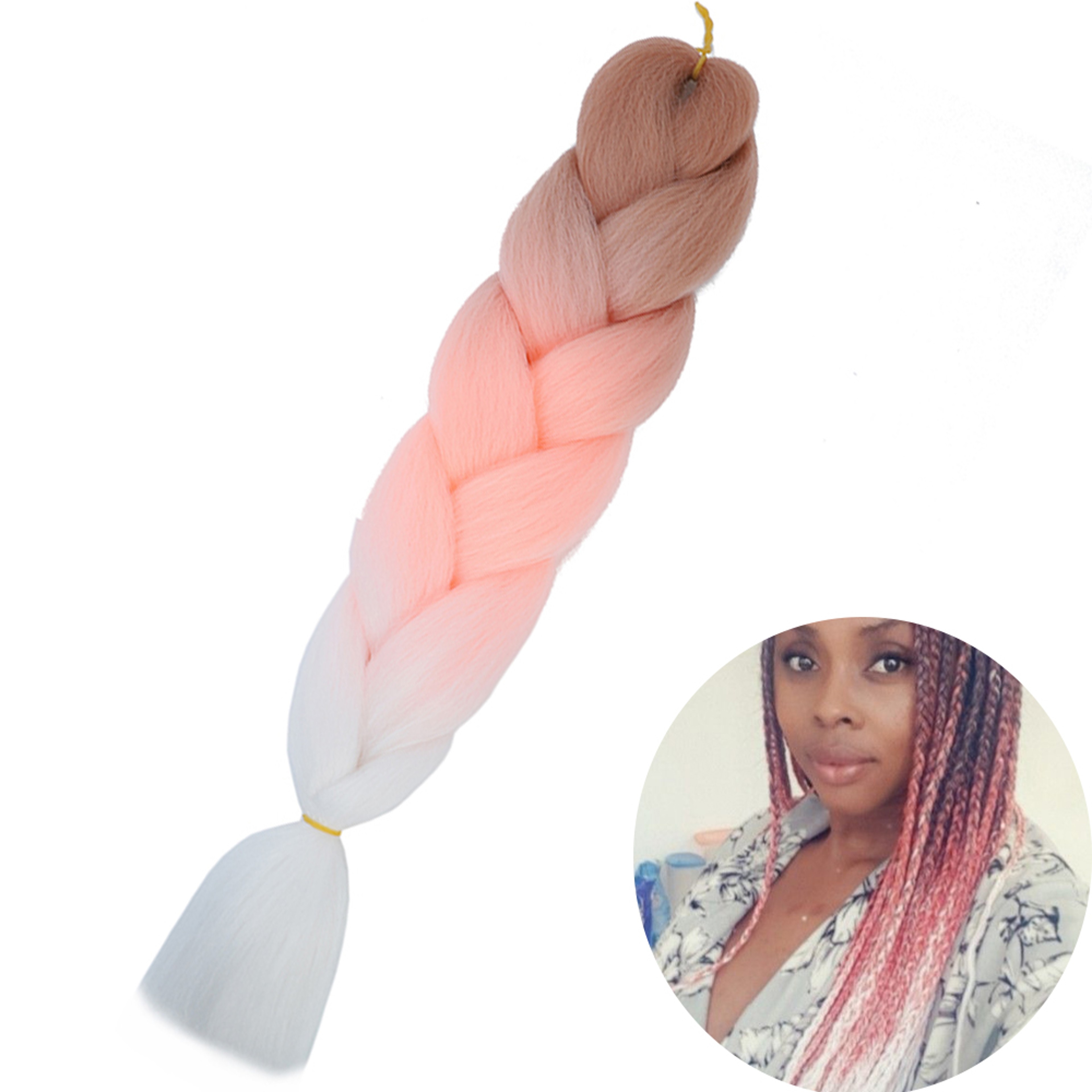 Jumbo Braid Hair Extensions, Ombre Kanekalon Synthetic Yaki Braids for Women, DIY Braiding Hair in Multiple Colors – view 80