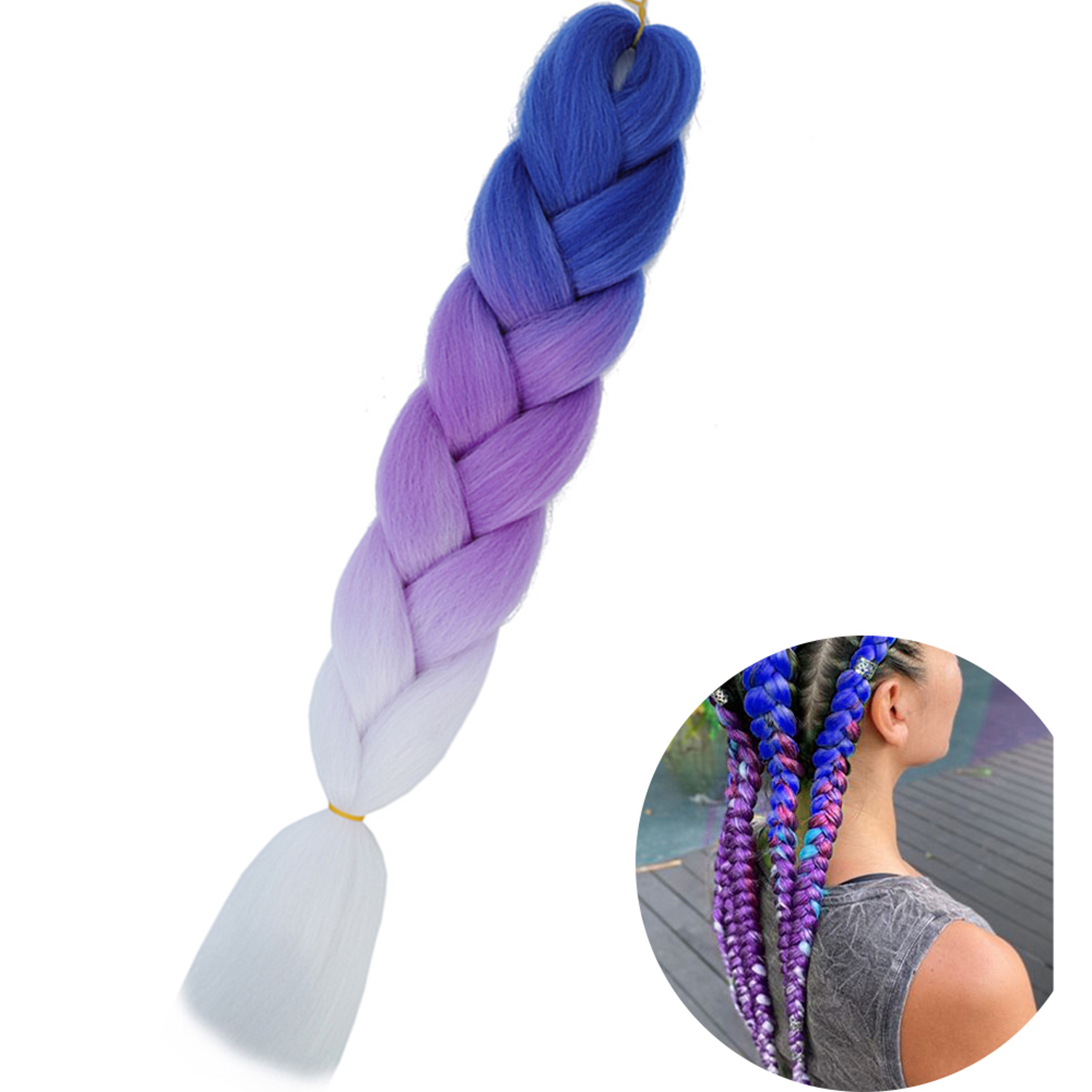 Jumbo Braid Hair Extensions, Ombre Kanekalon Synthetic Yaki Braids for Women, DIY Braiding Hair in Multiple Colors – view 84