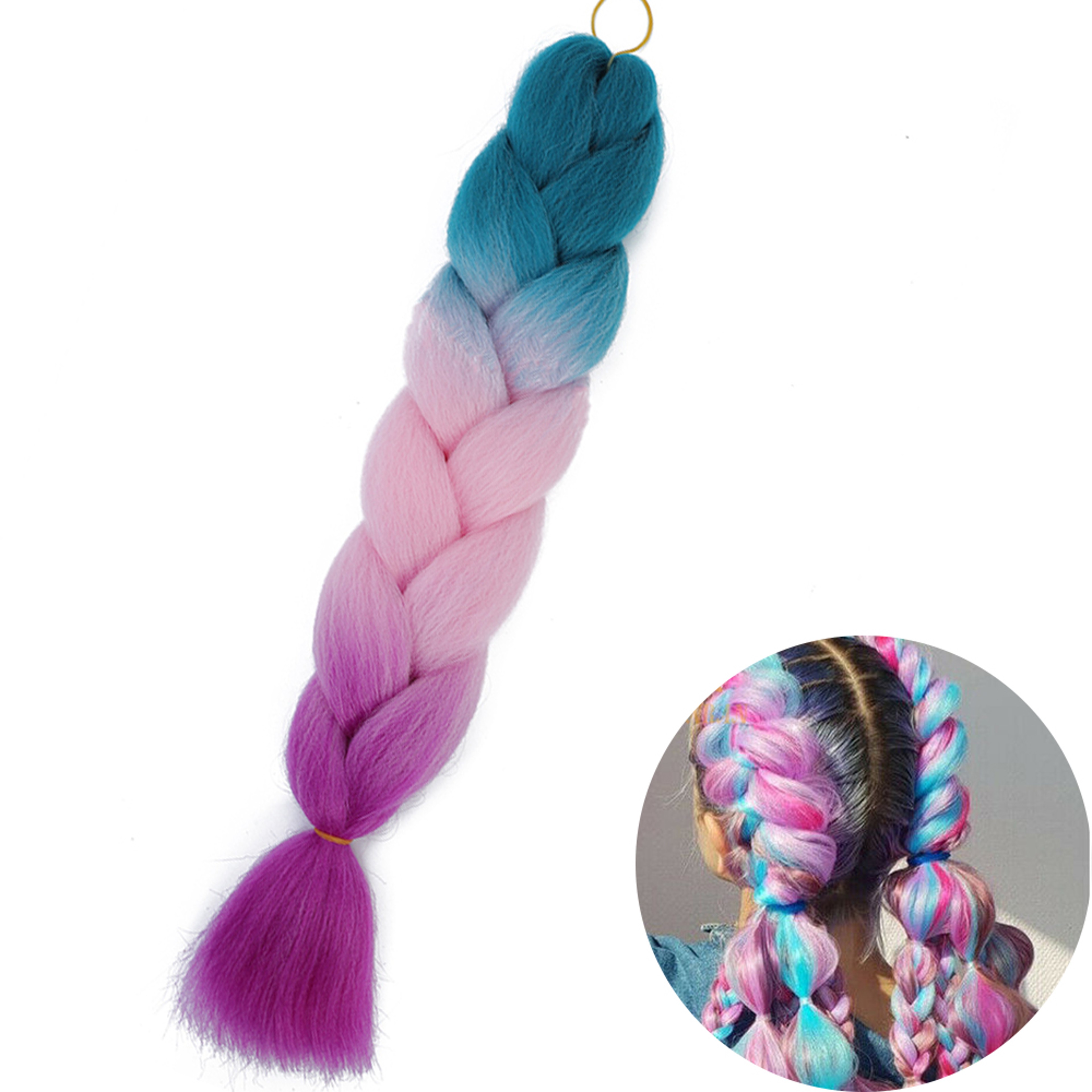 Jumbo Braid Hair Extensions, Ombre Kanekalon Synthetic Yaki Braids for Women, DIY Braiding Hair in Multiple Colors – view 85