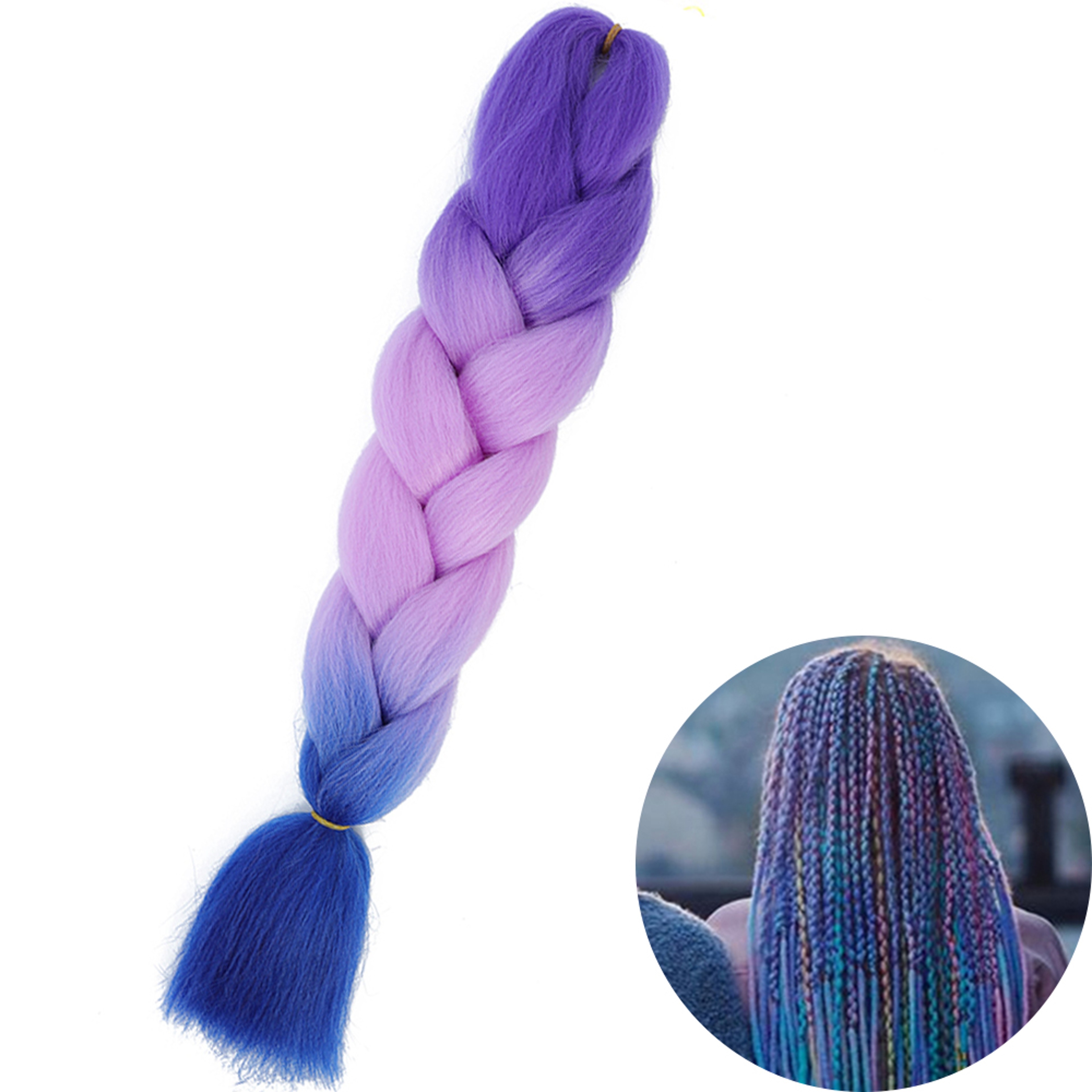 Jumbo Braid Hair Extensions, Ombre Kanekalon Synthetic Yaki Braids for Women, DIY Braiding Hair in Multiple Colors – view 86