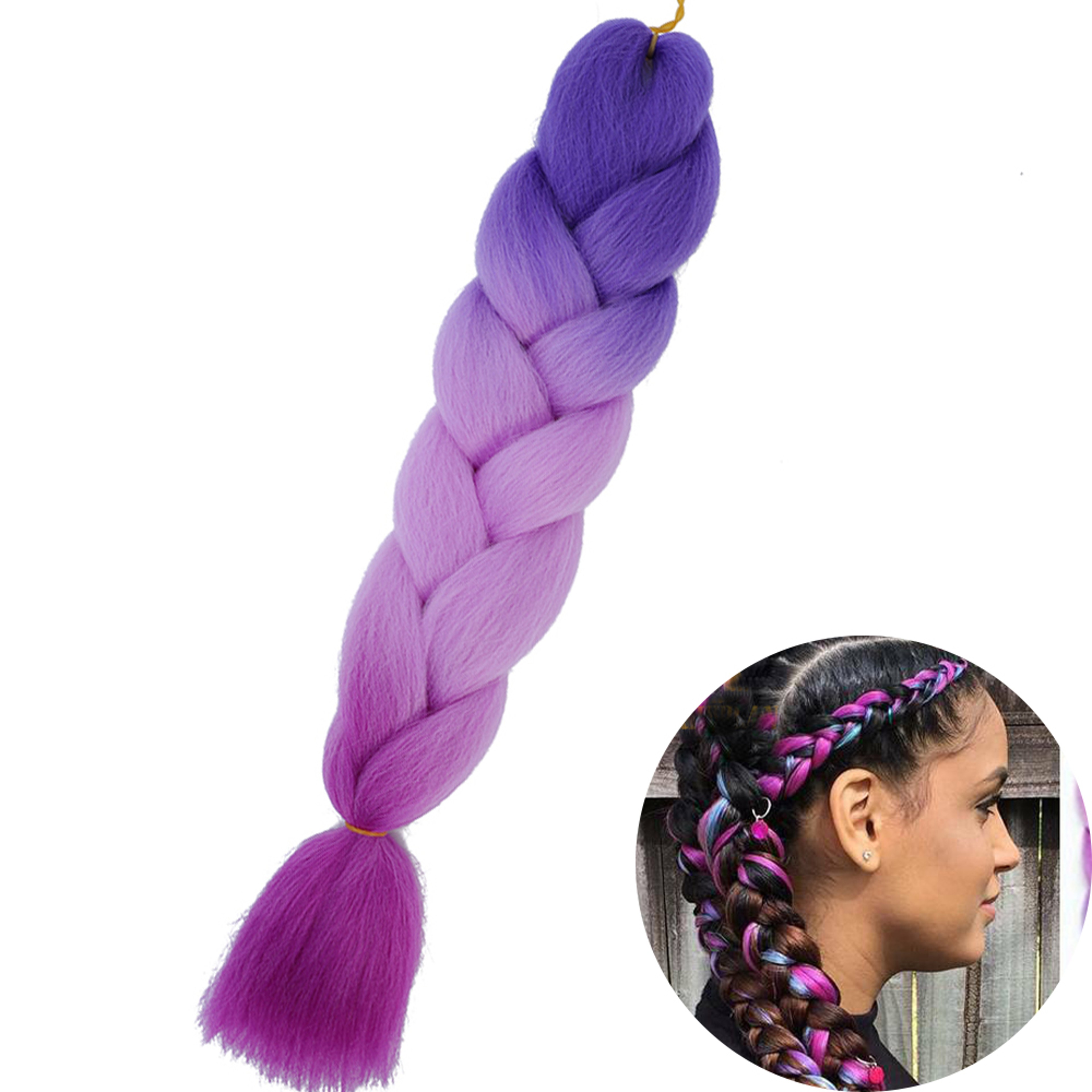 Jumbo Braid Hair Extensions, Ombre Kanekalon Synthetic Yaki Braids for Women, DIY Braiding Hair in Multiple Colors – view 87