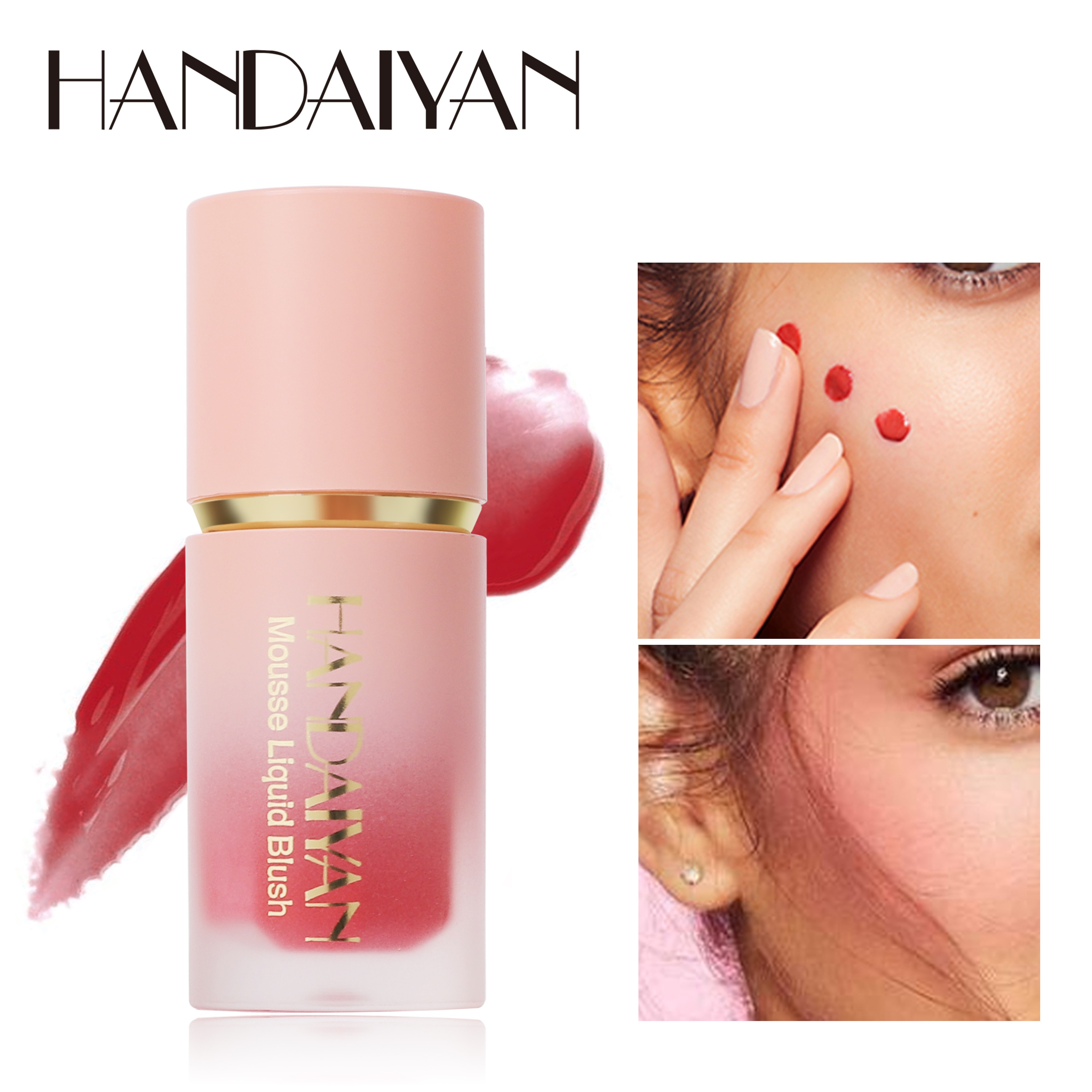 HANDAIYAN 6 Colour Matte Liquid Blush – Easy to Apply, Long-Lasting, Waterproof Blush with Sponge Brush Head – view 2