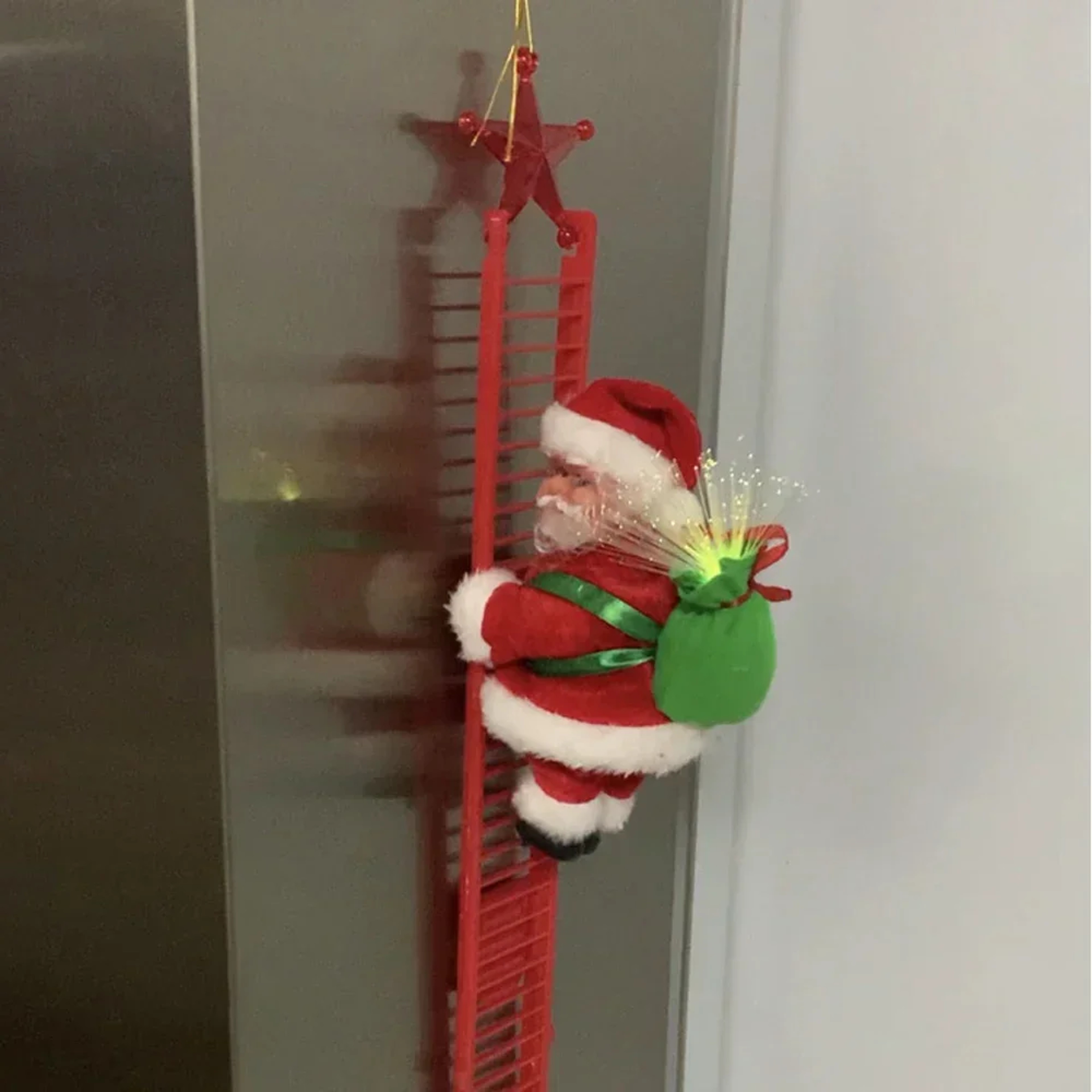 Christmas Ornament Decoration for Home, Electric Climbing Ladder Santa Claus Music Doll, Hanging Tree Decor, Festive – view 4