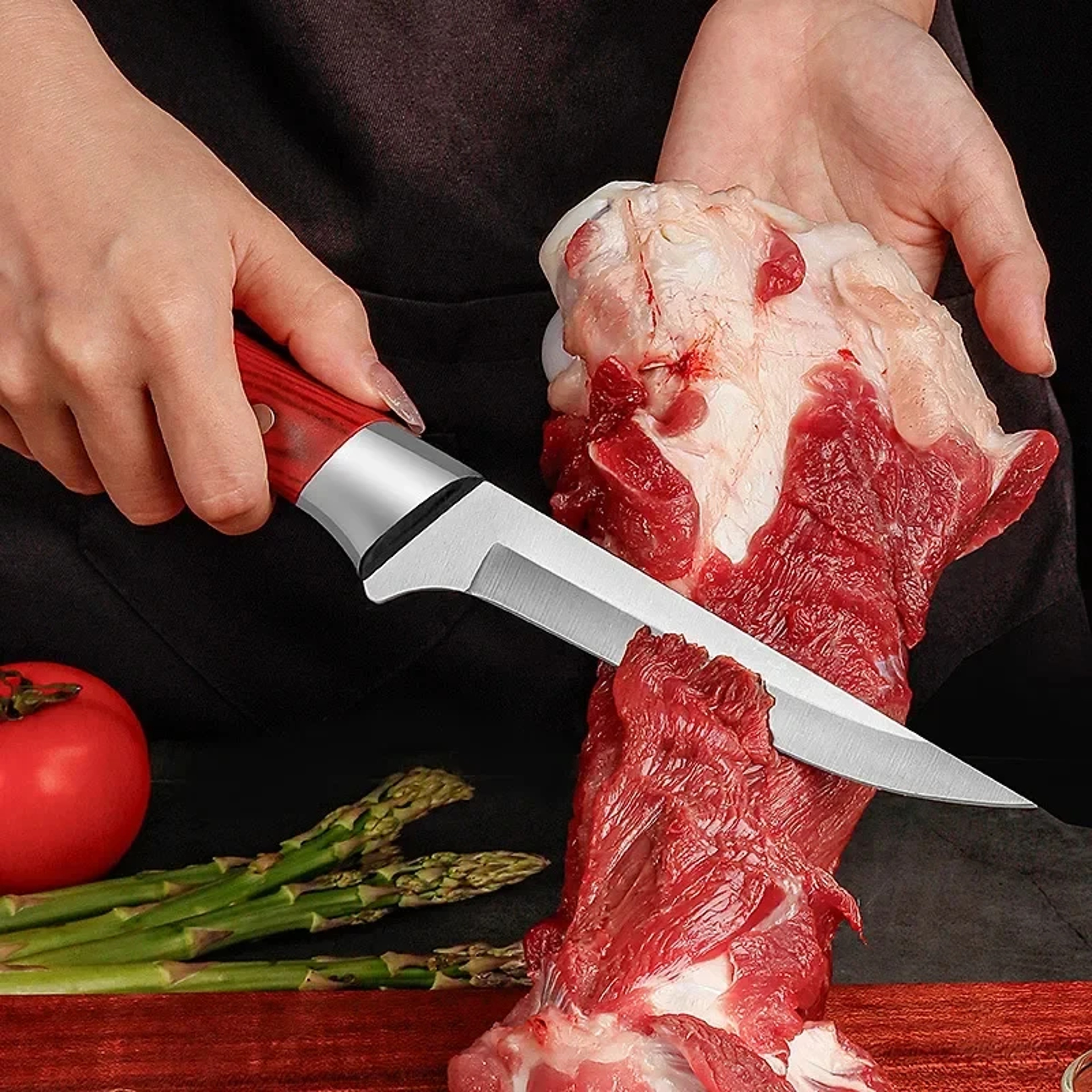 Premium Stainless Steel Kitchen Boning  Paring Knife With Protective Cover Multi Use Meat  Fruit Cu 1
