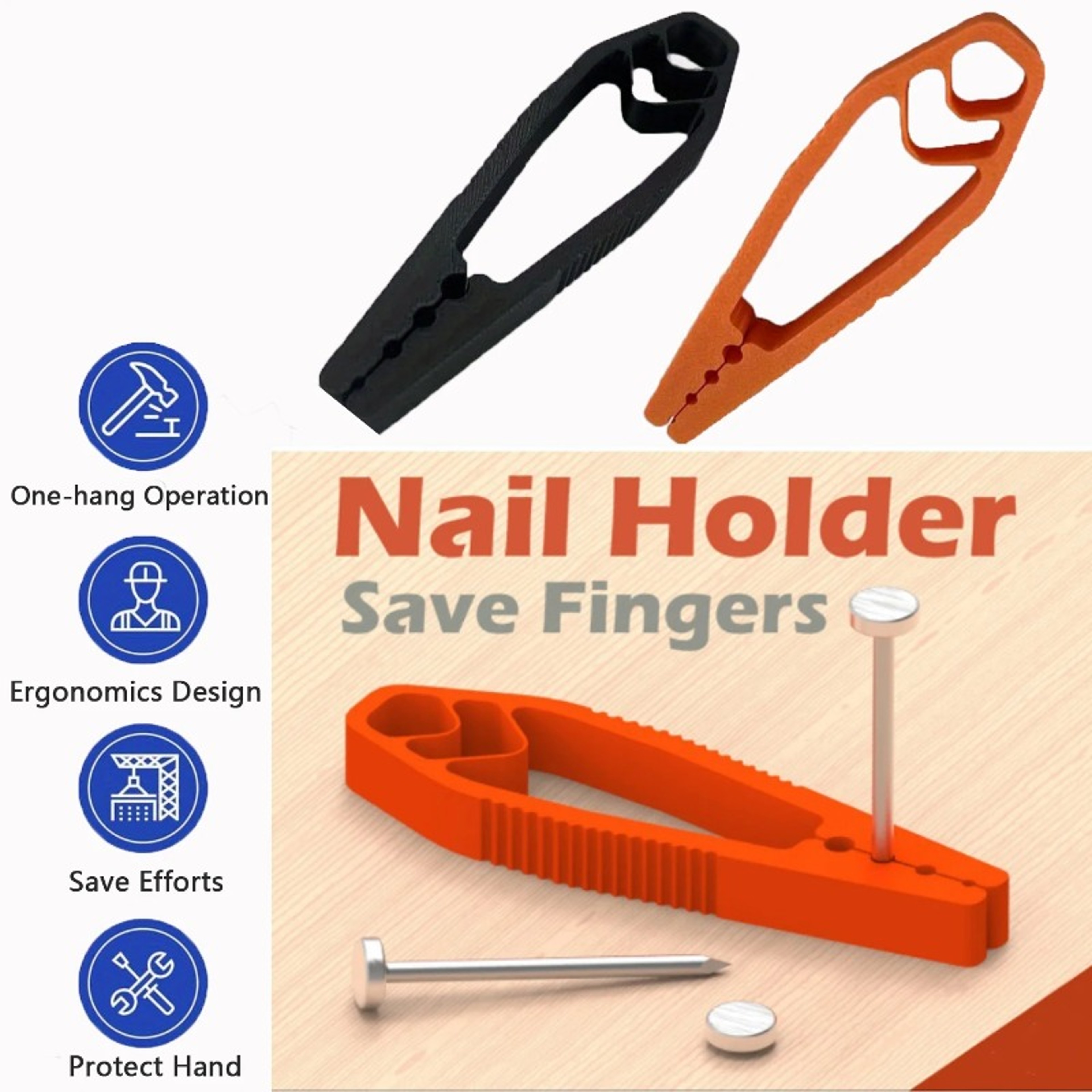 Premium Portable Nail Fixer Tool  Finger Protection Nail Holder With Sliding Joint Pliers 4
