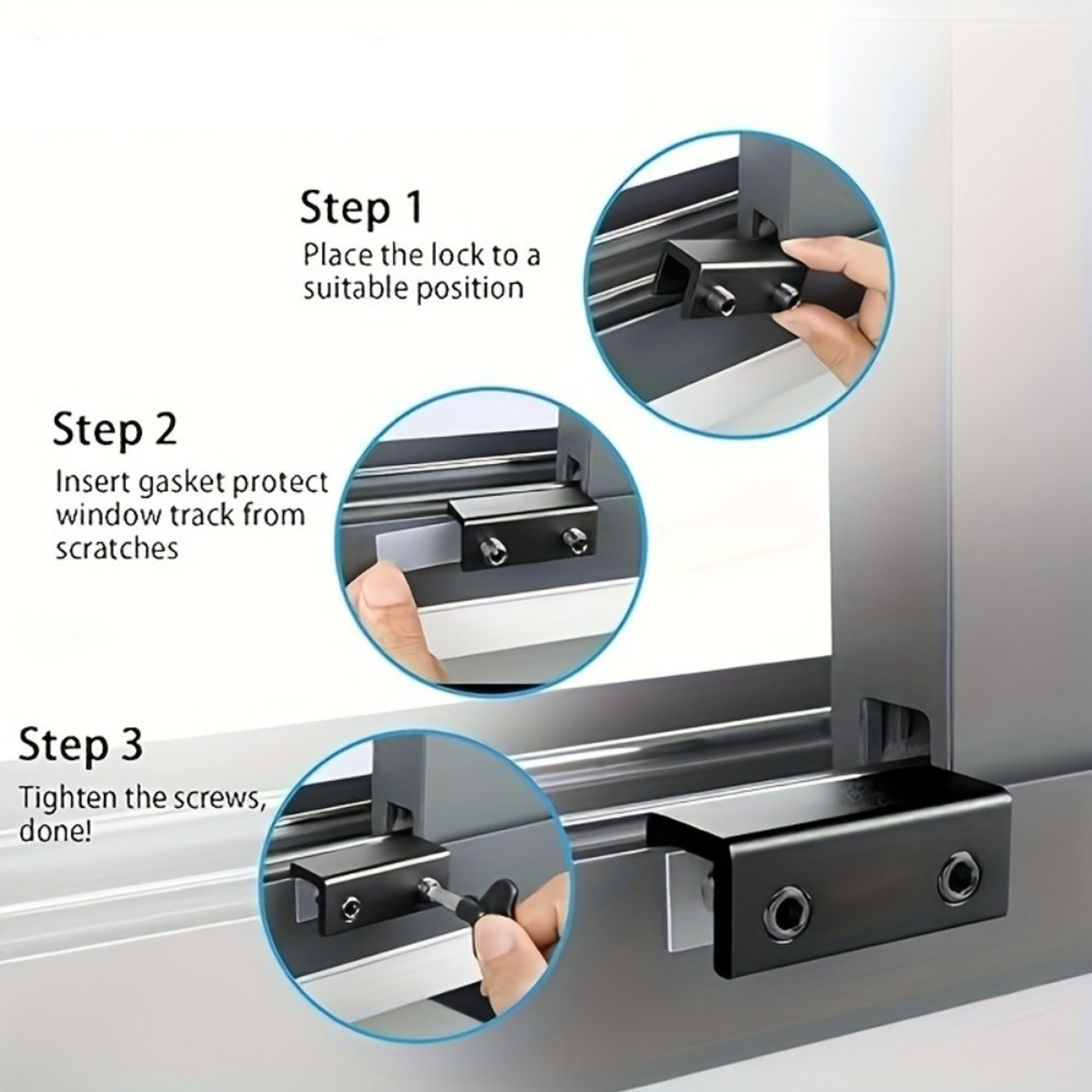 SafeSlide Adjustable Window Lock Stopper For Vertical  Horizontal Windows 4