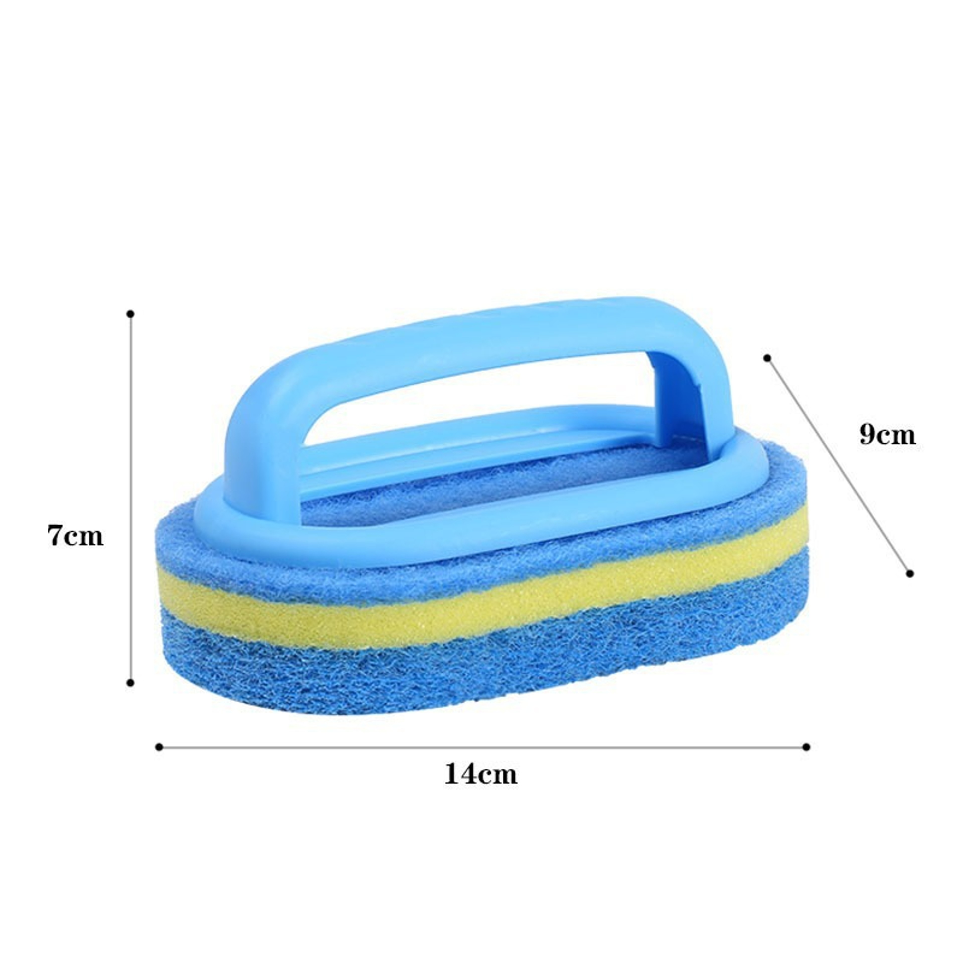 All Purpose Durable Kitchen  Bathroom Cleaning Brush With Handle Heavy Duty Scrub Sponge Tool 4
