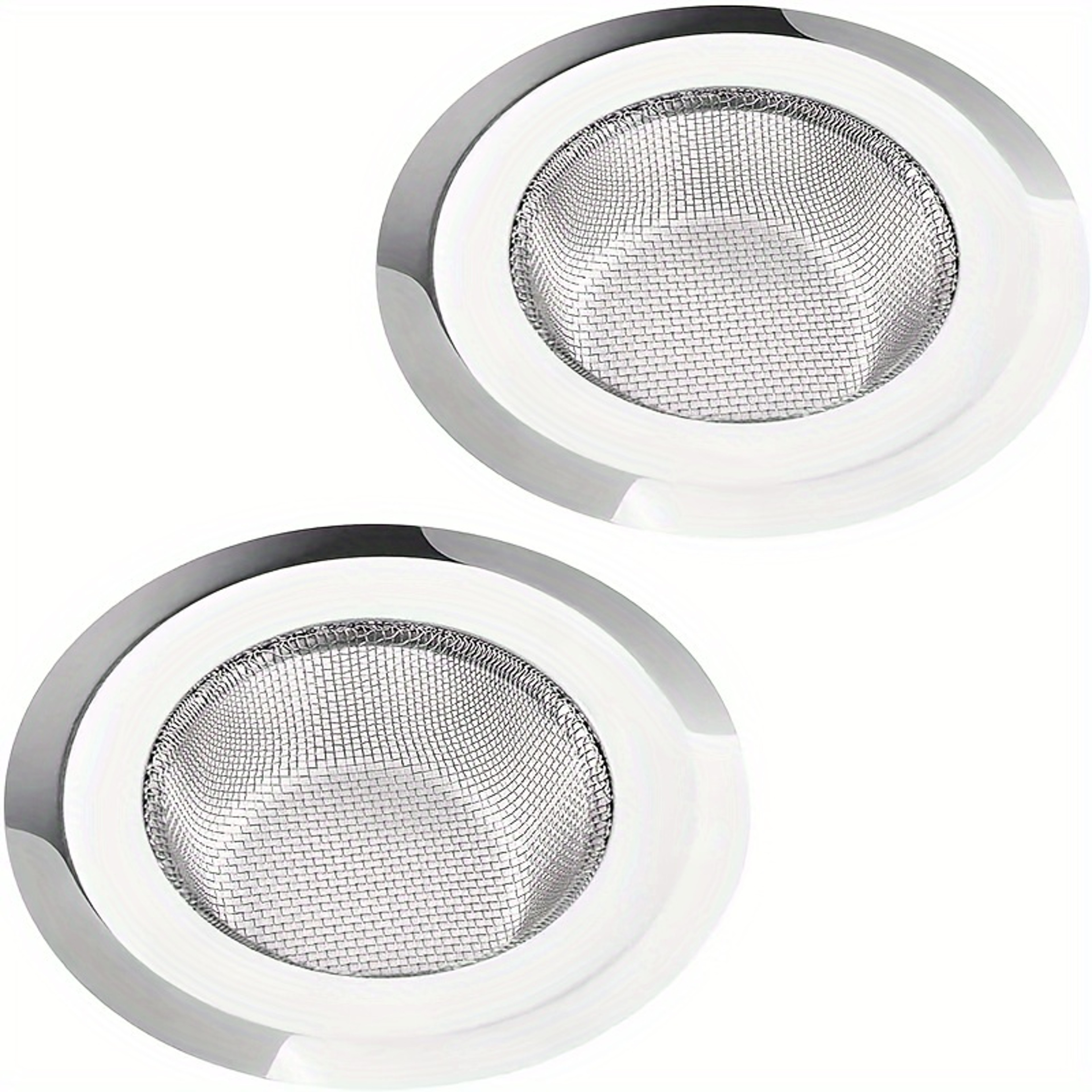 FlowGuard Stainless Steel Kitchen Sink Strainer Set Wide Rim Food Catchers 4