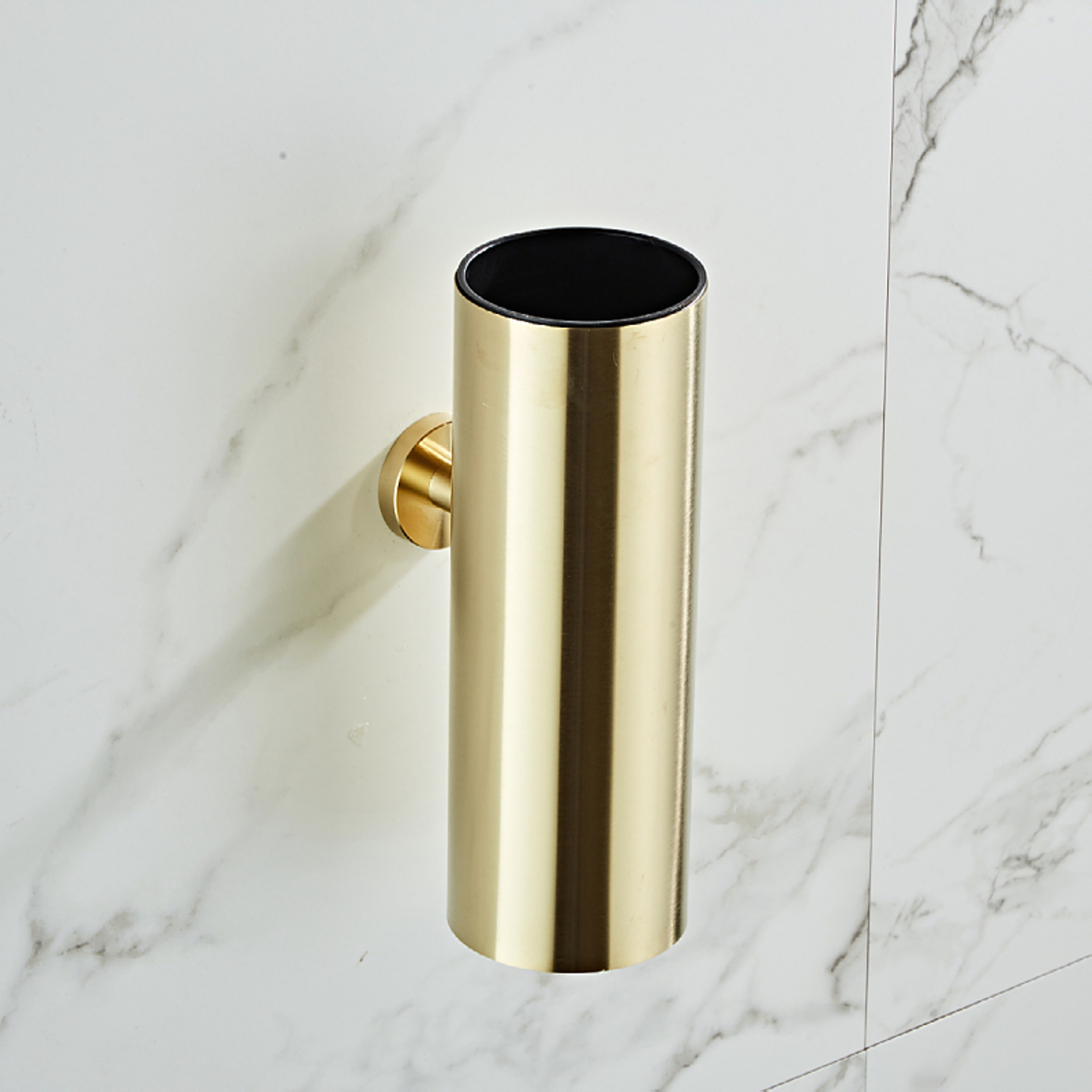 Brushed Gold Stainless Steel Toilet Brush Set with Wall Mount Holder – view 4