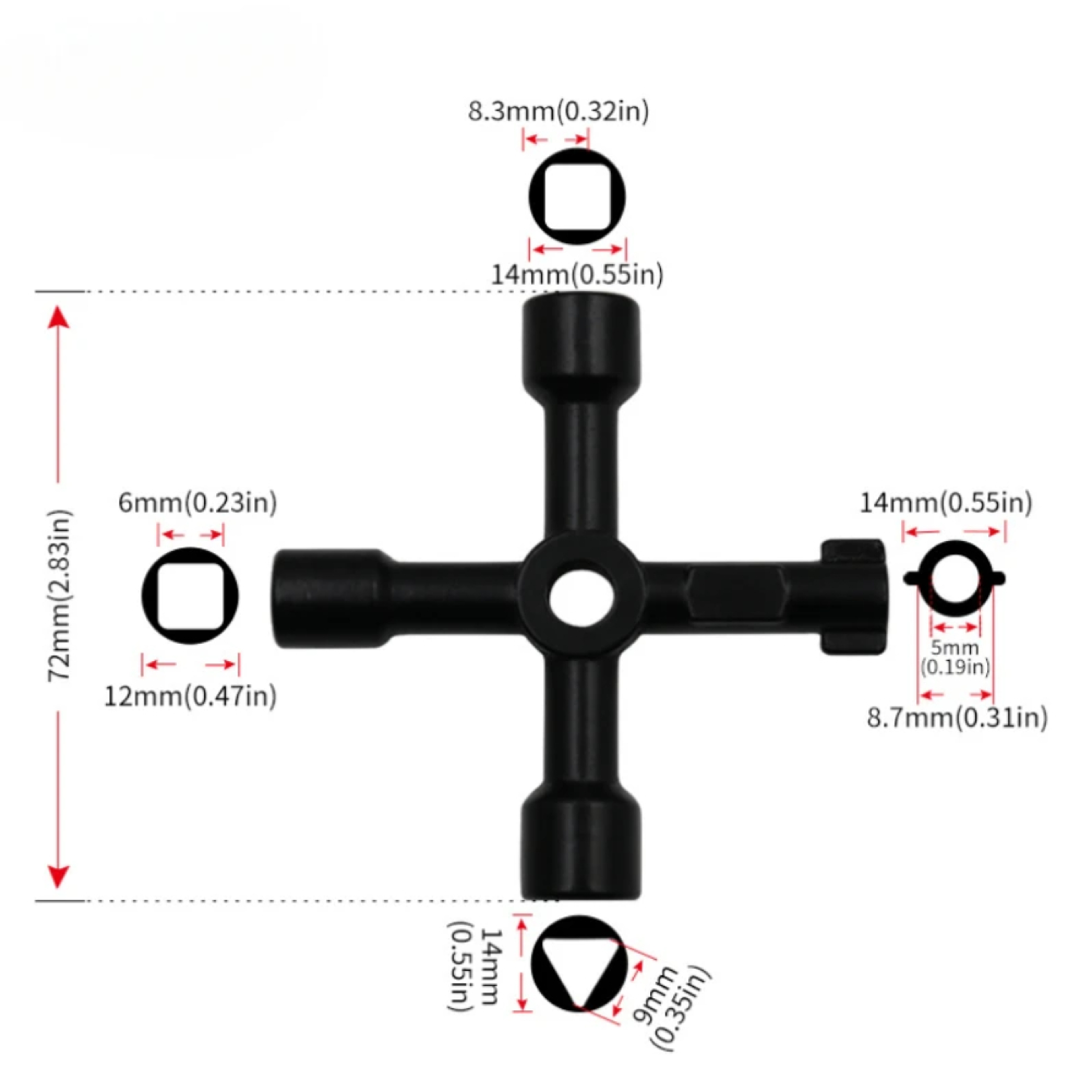 Universal Utility Key Wrench for Radiators, Gas Meters & Electrical Cabinets – view 5