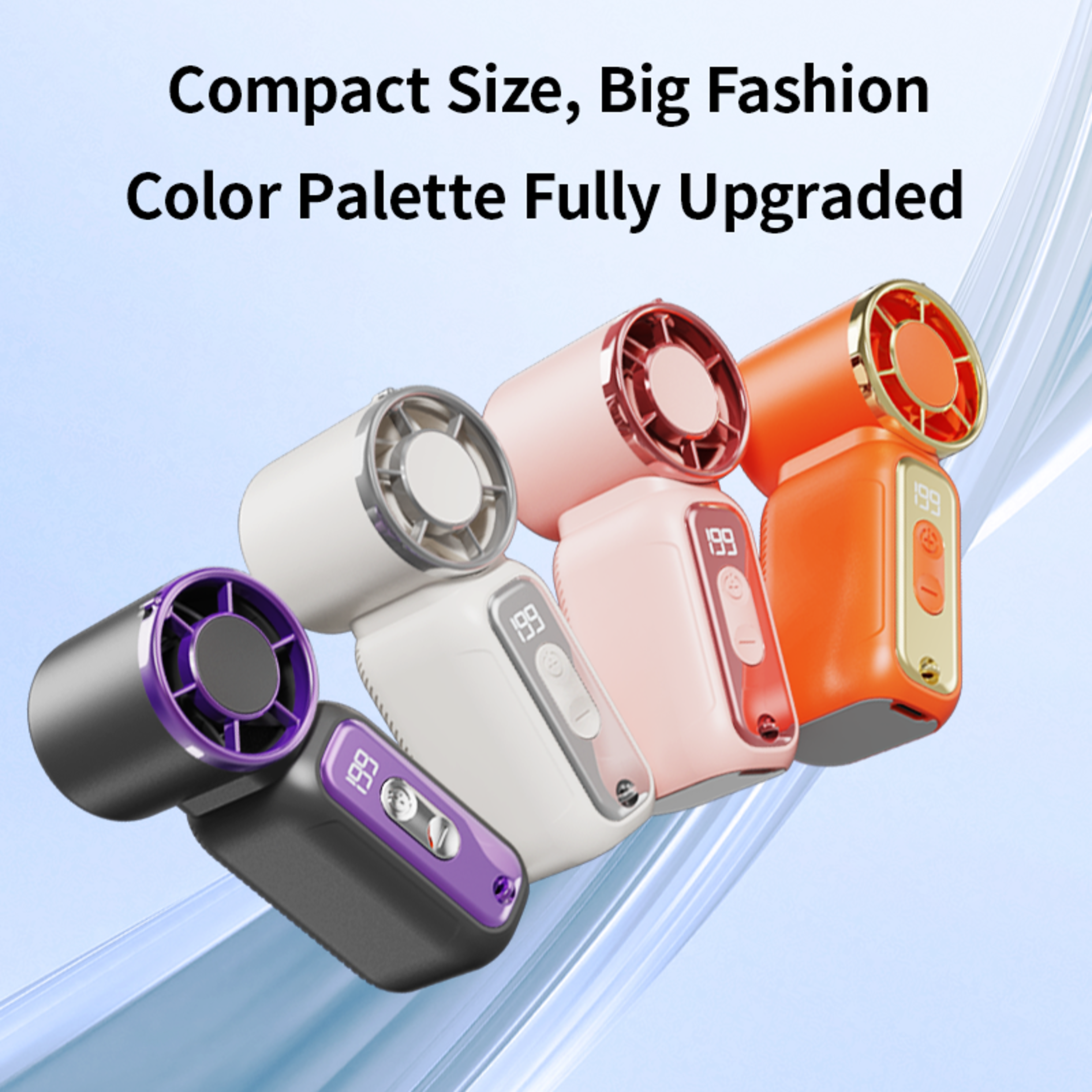 Portable Handheld Fan With Digital Display 4