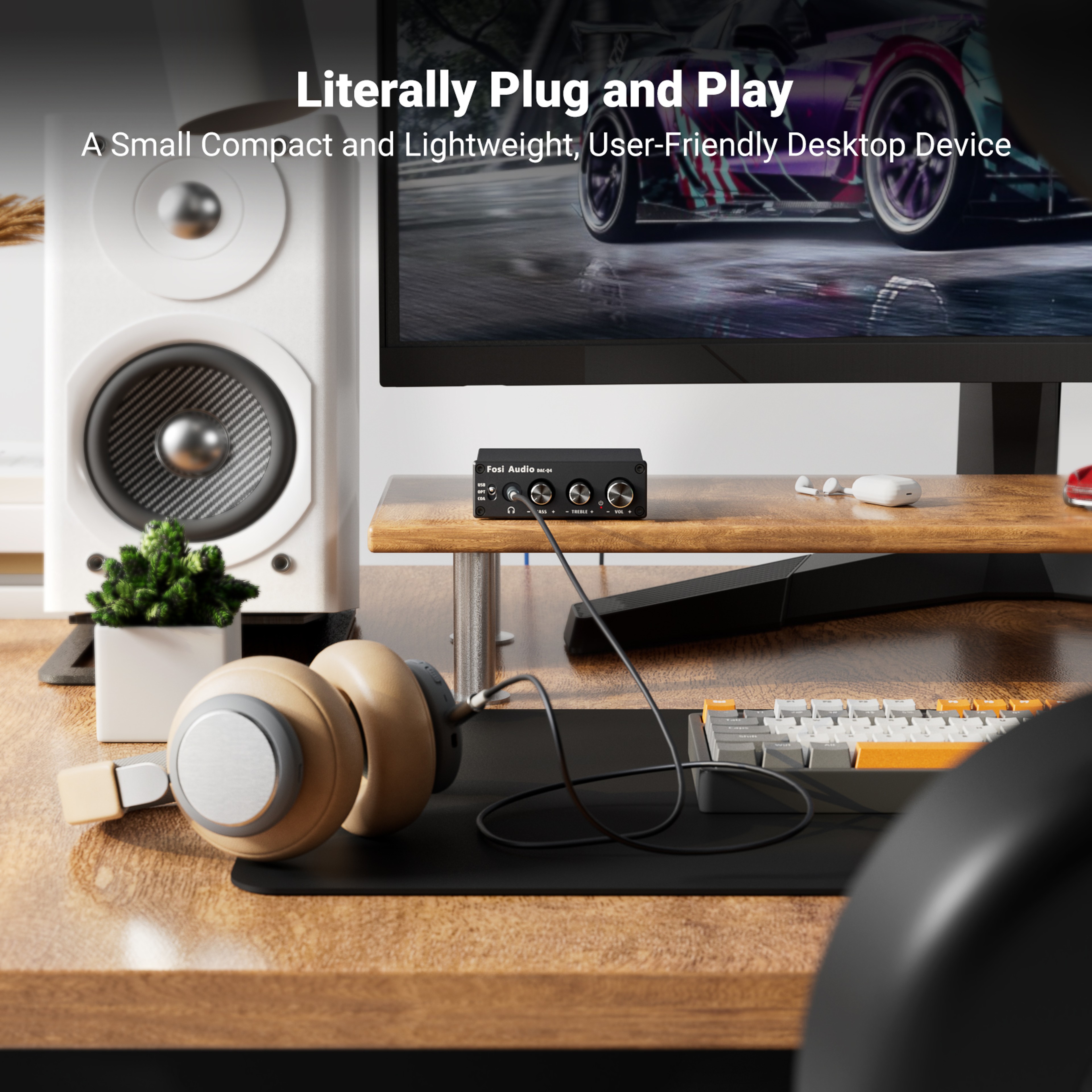 USB Gaming DAC  Headphone Audio Converter Adapter For Active Speakers 2