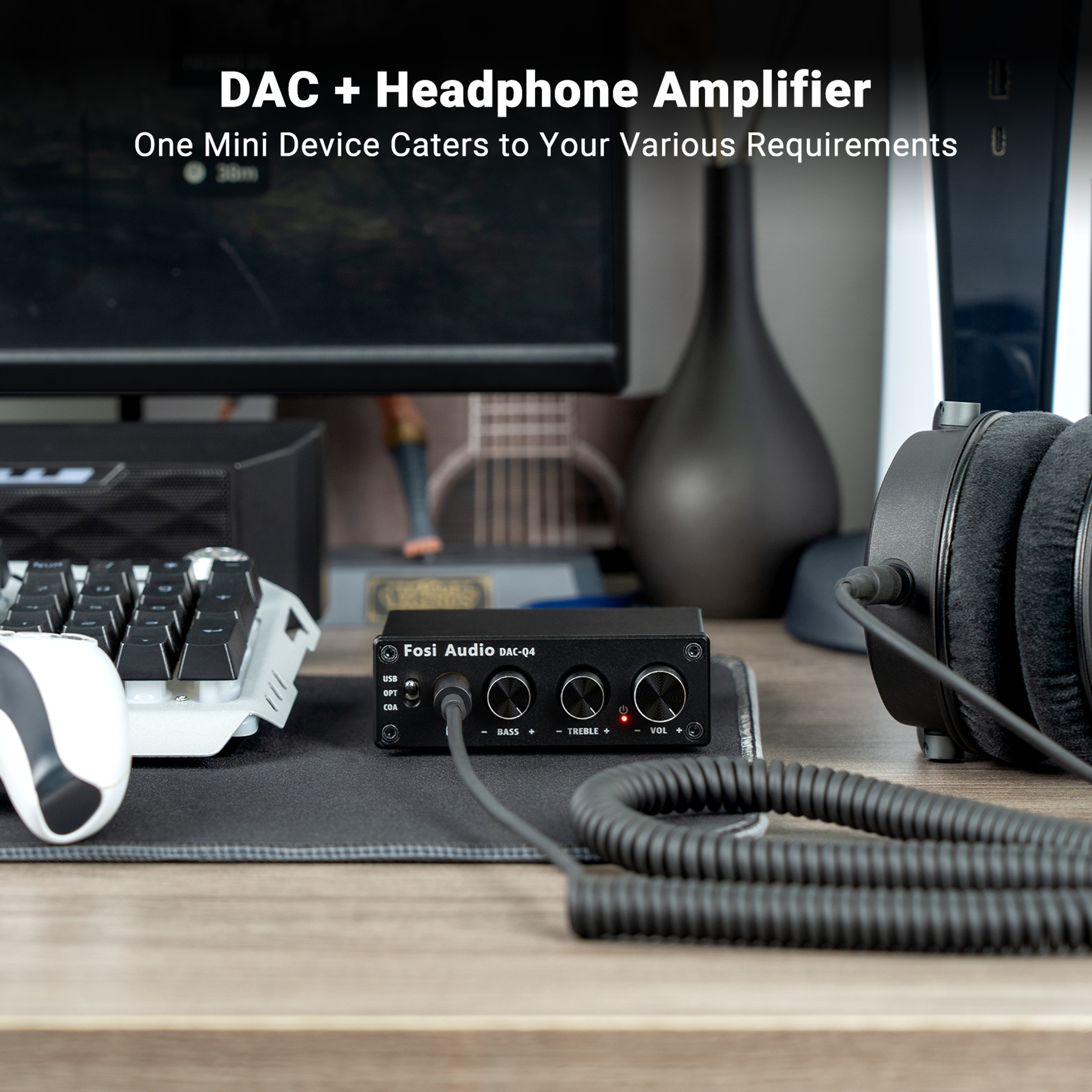 USB Gaming DAC  Headphone Audio Converter Adapter For Active Speakers 3