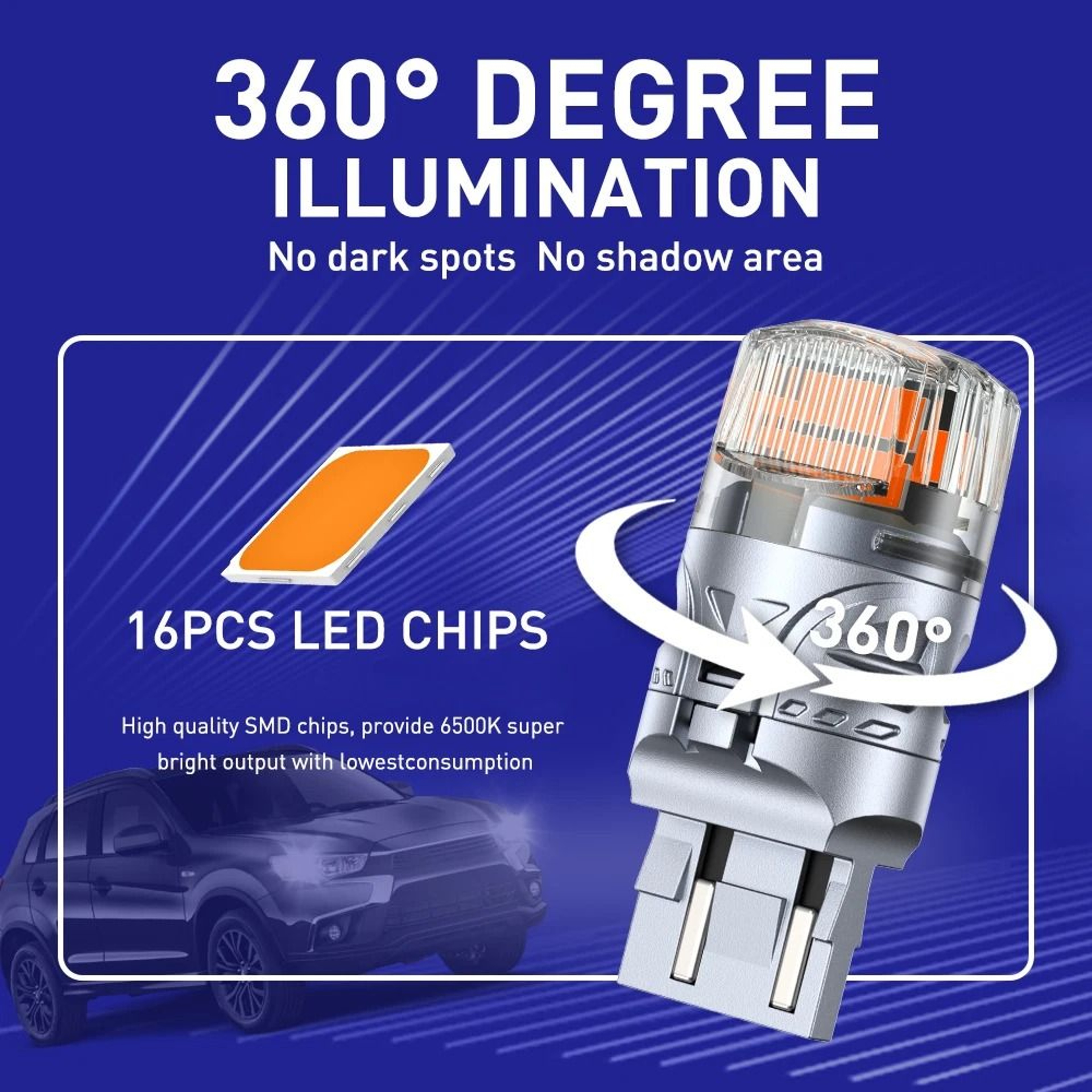 Front Turn LED Blinker Signal Light Anti Hyper Flash Bulb  Crisp Brightness LongLasting And Energy 4