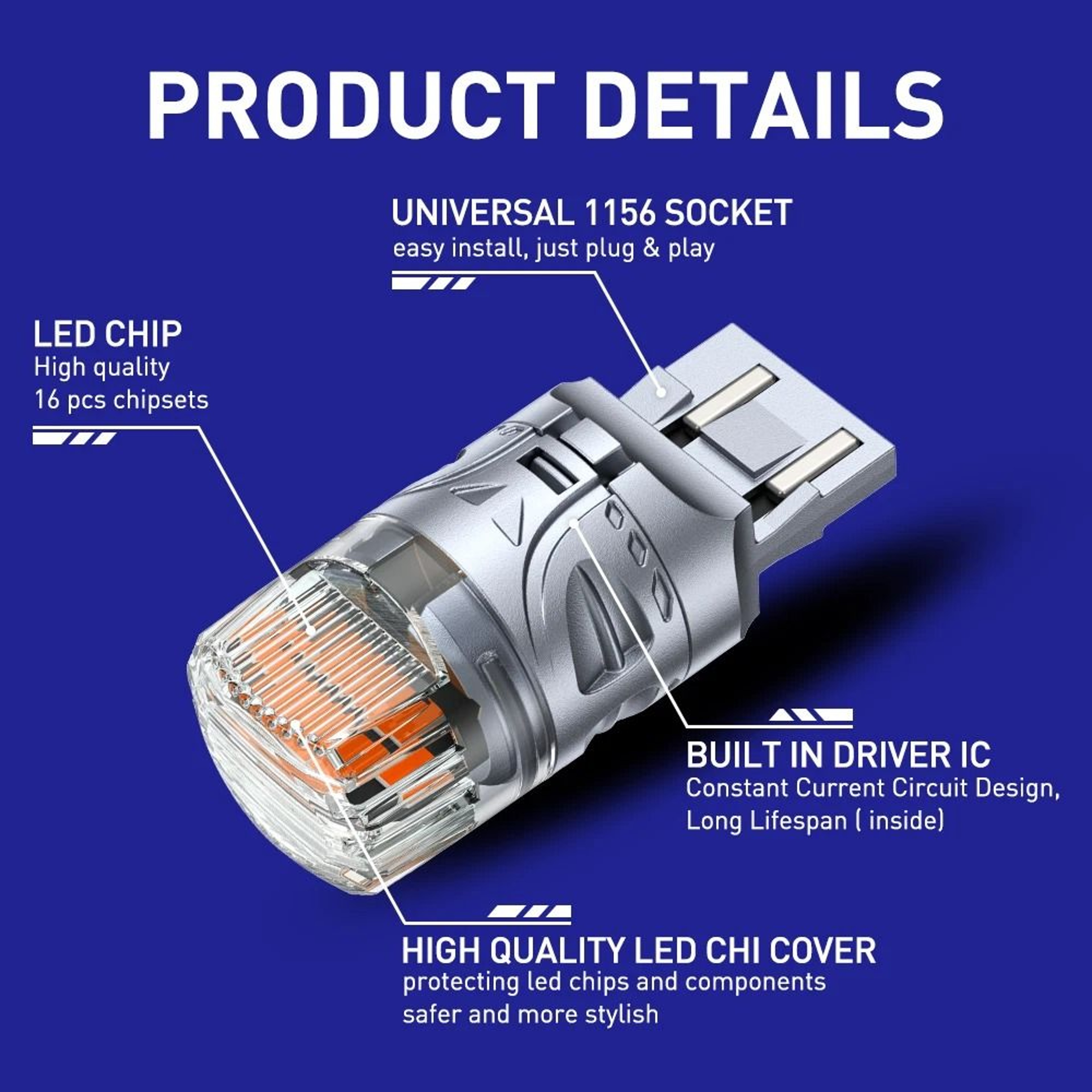 Front Turn LED Blinker Signal Light Anti Hyper Flash Bulb  Crisp Brightness LongLasting And Energy 5