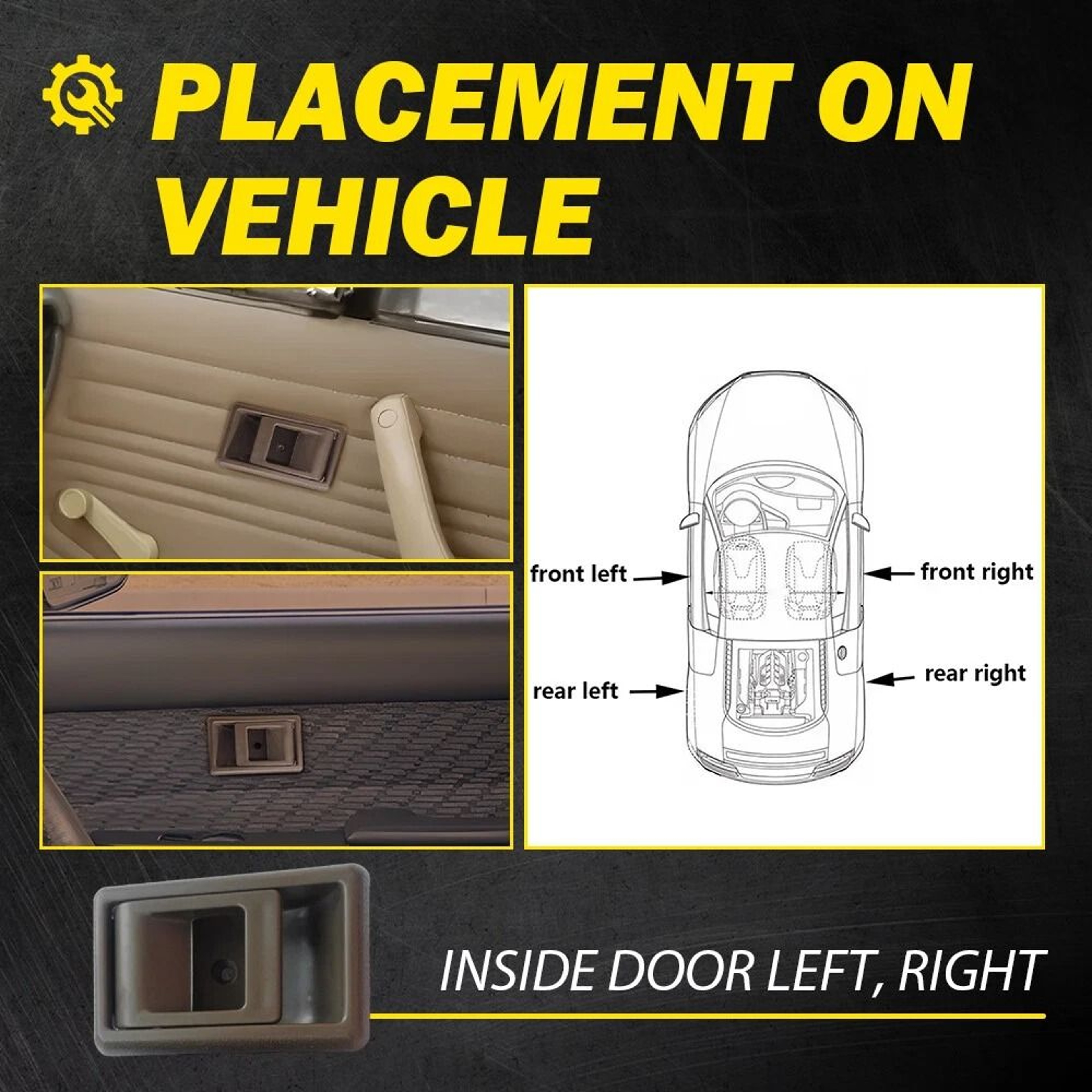 Tacoma Brown Door Handle Inner Indoor Left Right Easy Installation Durable Material 4