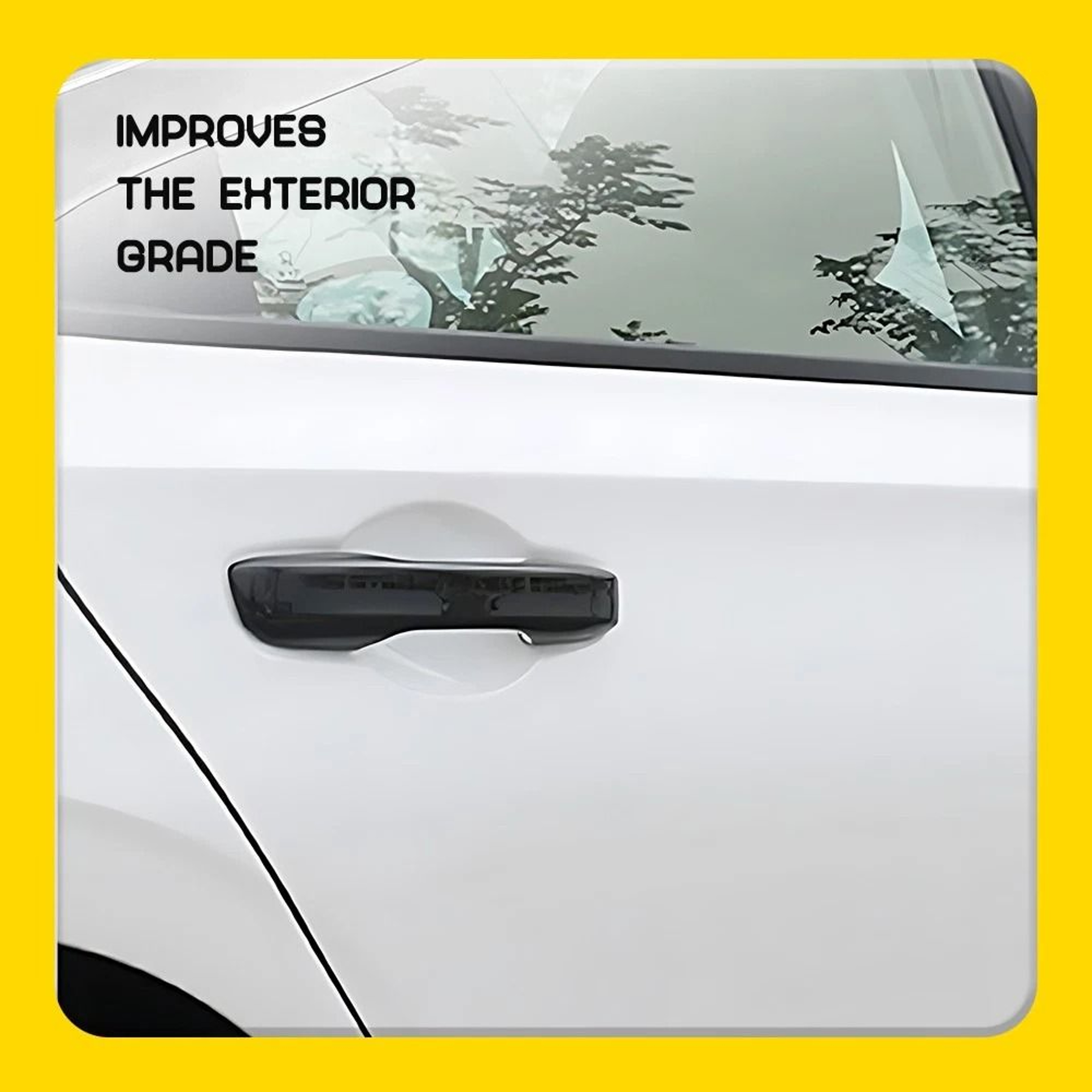 Stylish Car Door Handle Covers Durable Glossy Black Finish W Front Smartkey For Easy Installation A 4