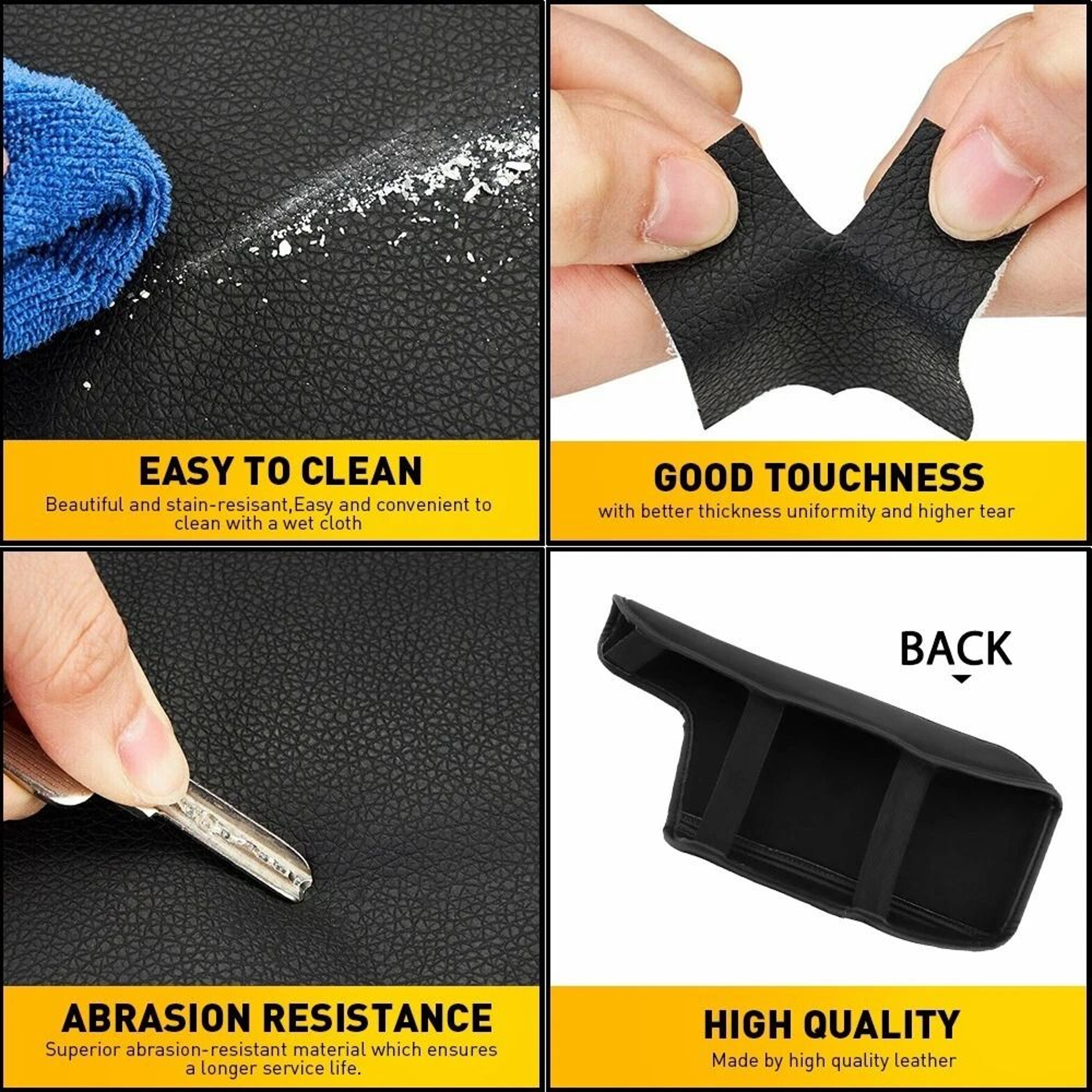 Leather Black Center Console Lid Durable Armrest Cover For Cars Microfiber Cushion Waterproof Easy  5