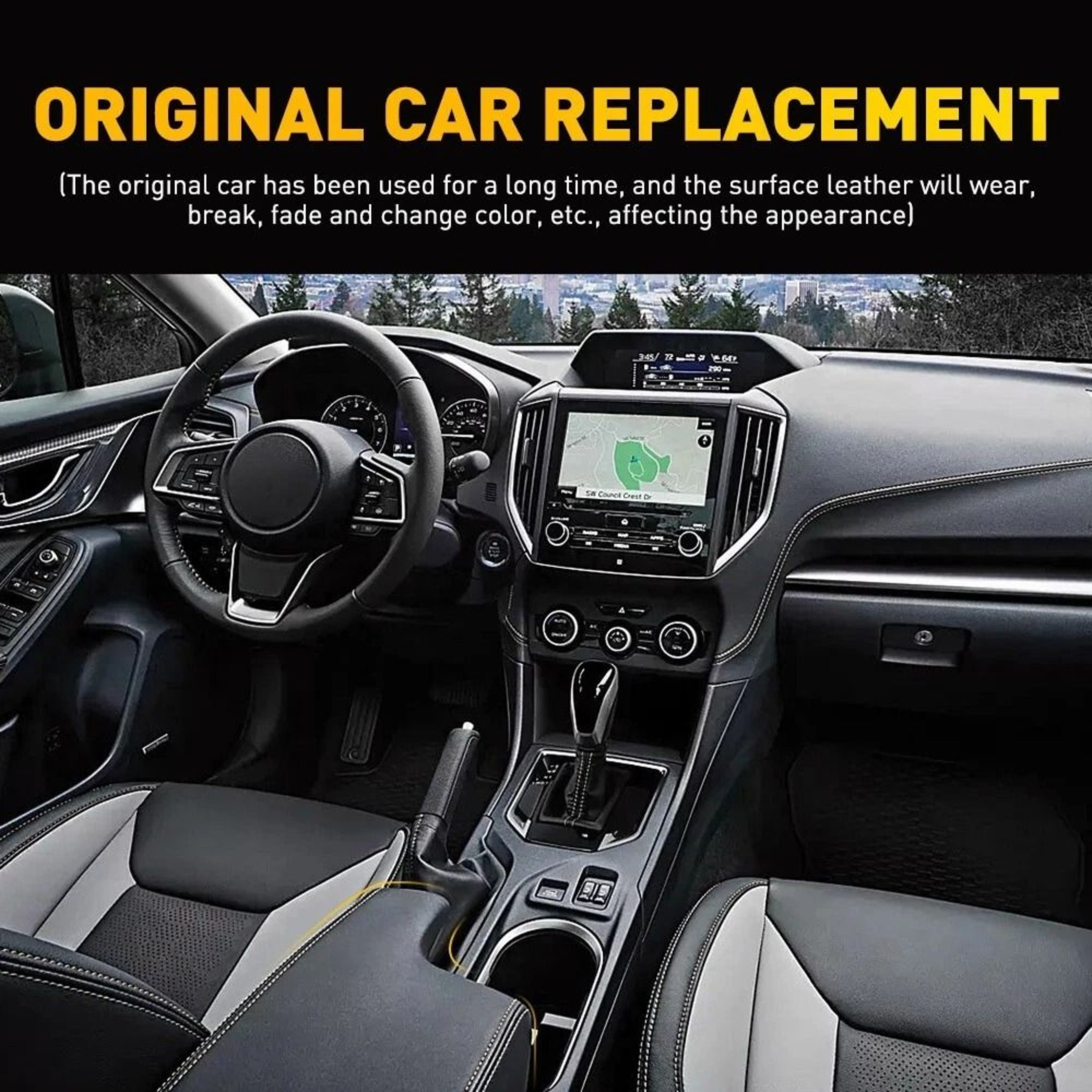 Leather Black Center Console Lid Durable Armrest Cover For Cars Microfiber Cushion Waterproof Easy  7