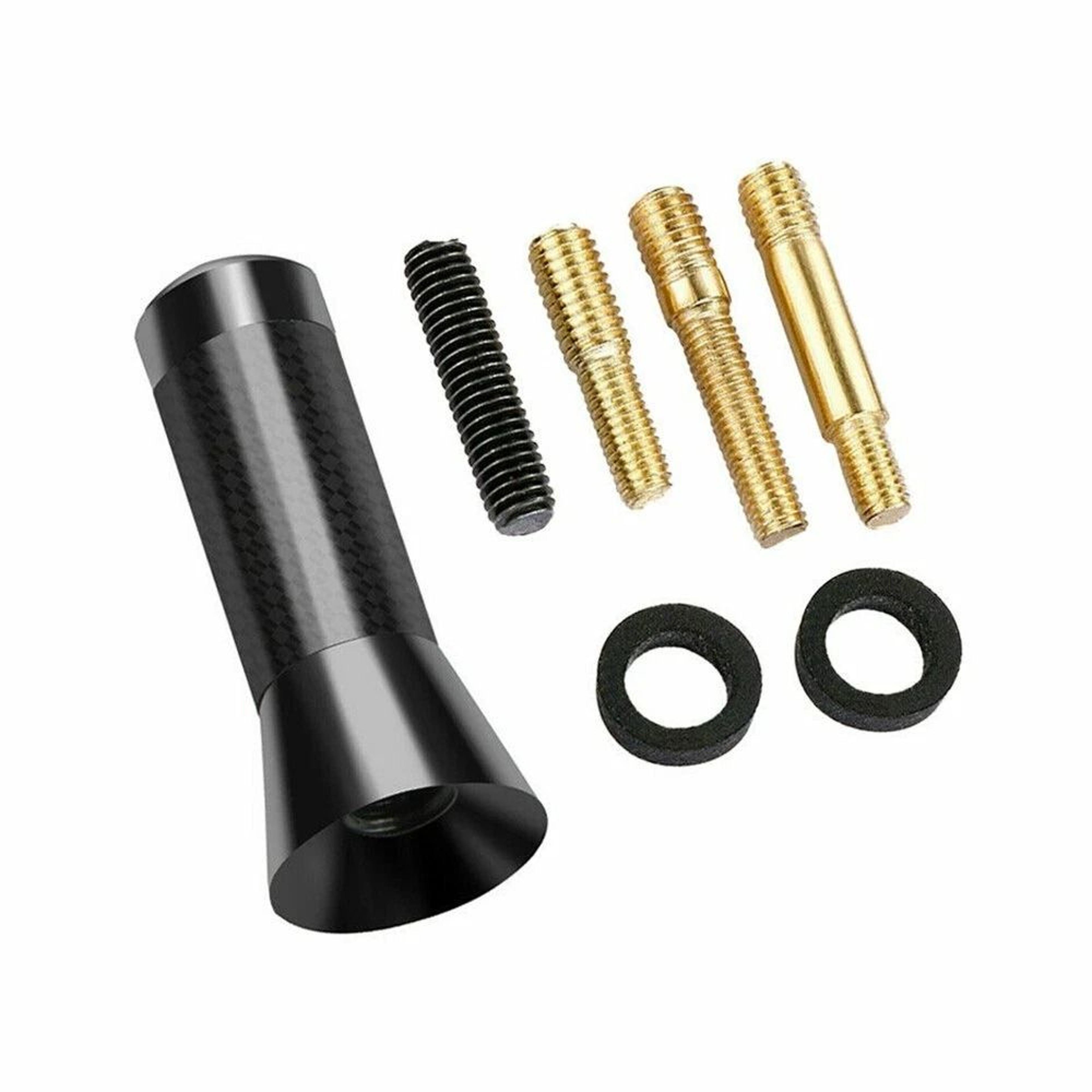 Carbon Fiber Radio Antena Screw Car Antenna Kit FM Antena Black For Better Signal Reception 8