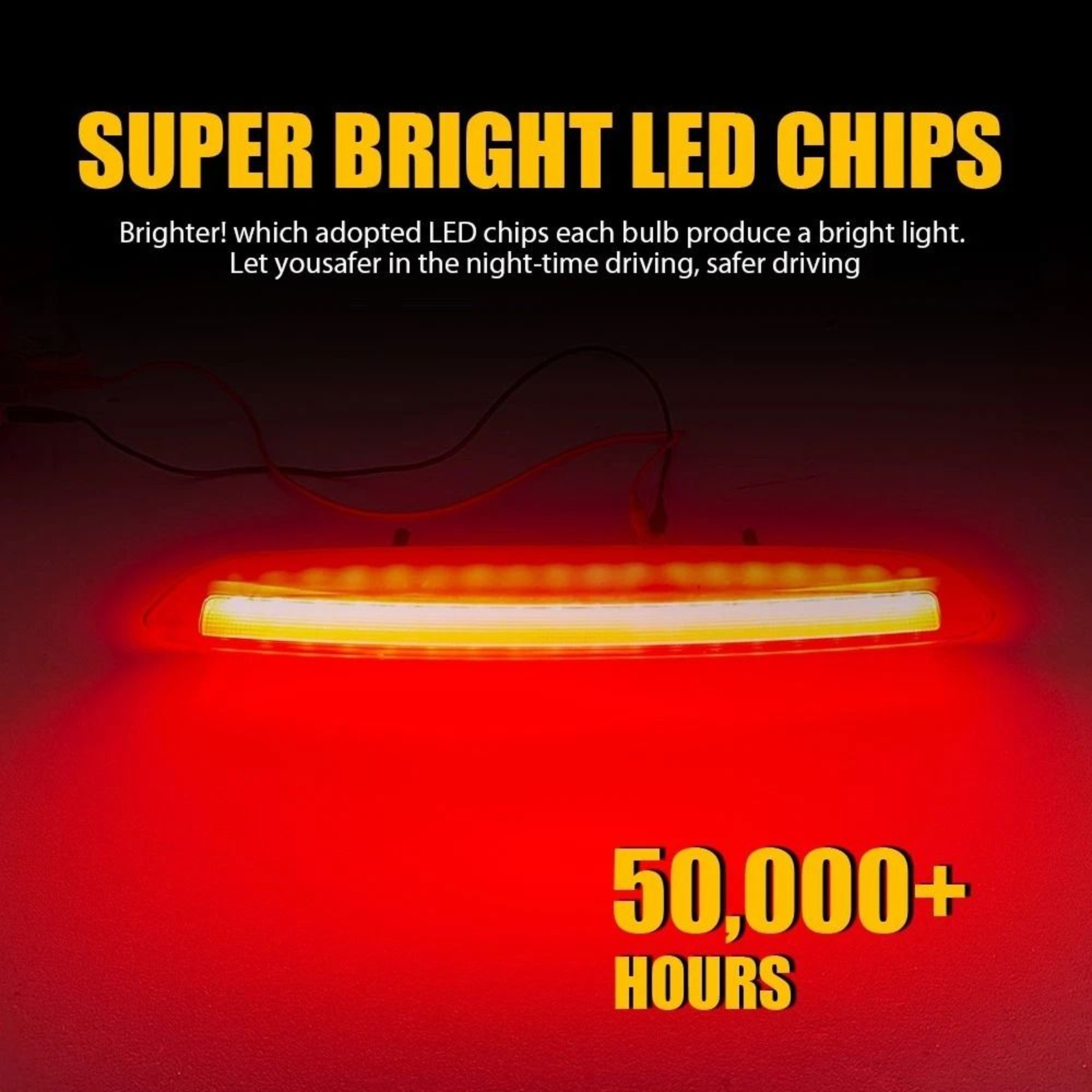 Third Brake Light Lamp High Brightness LED Brake Stop Light Waterproof For Cars 3