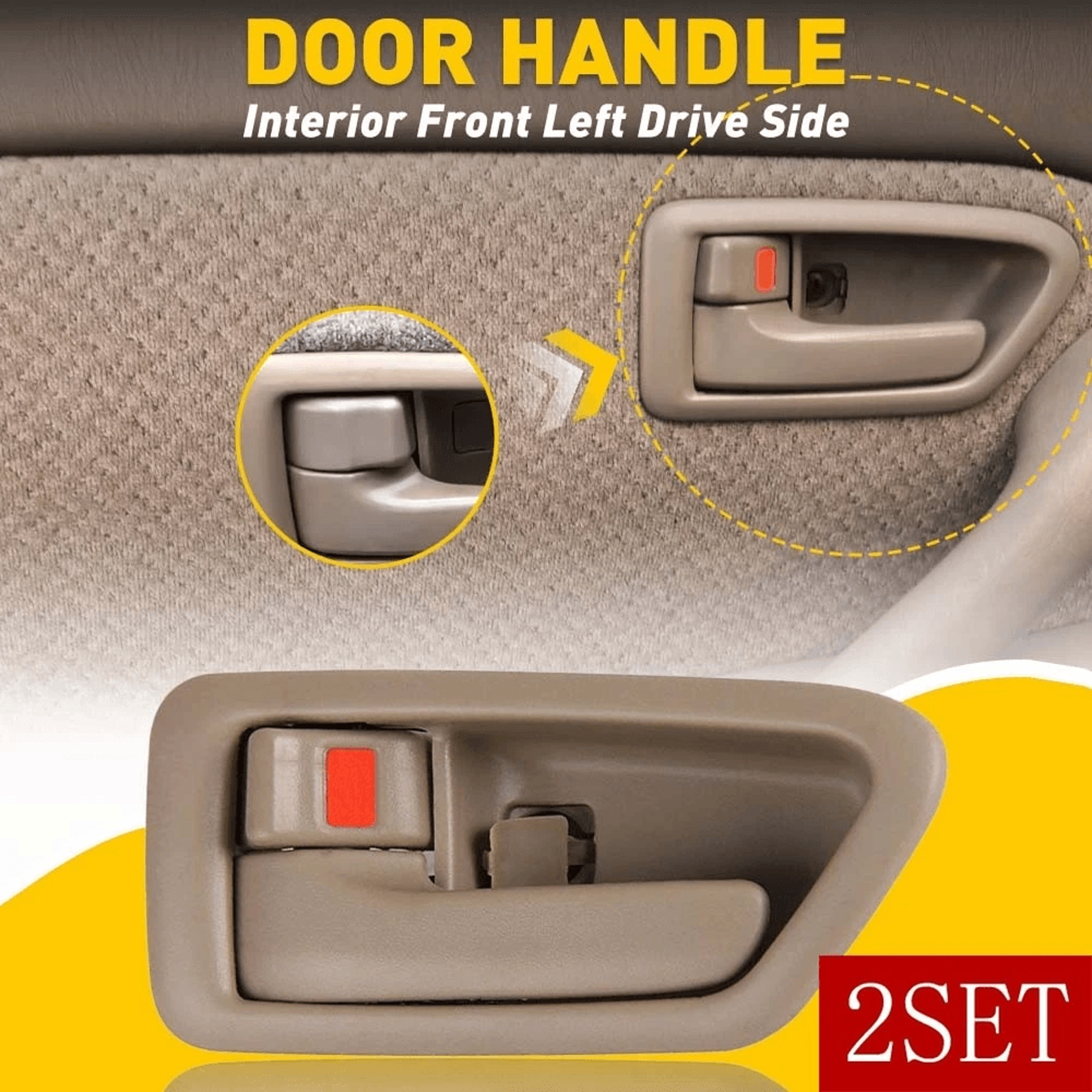Left Side Door Handle Inside For Front  Rear Easy Replacement  Designed For Specific Vehicle Fit 6