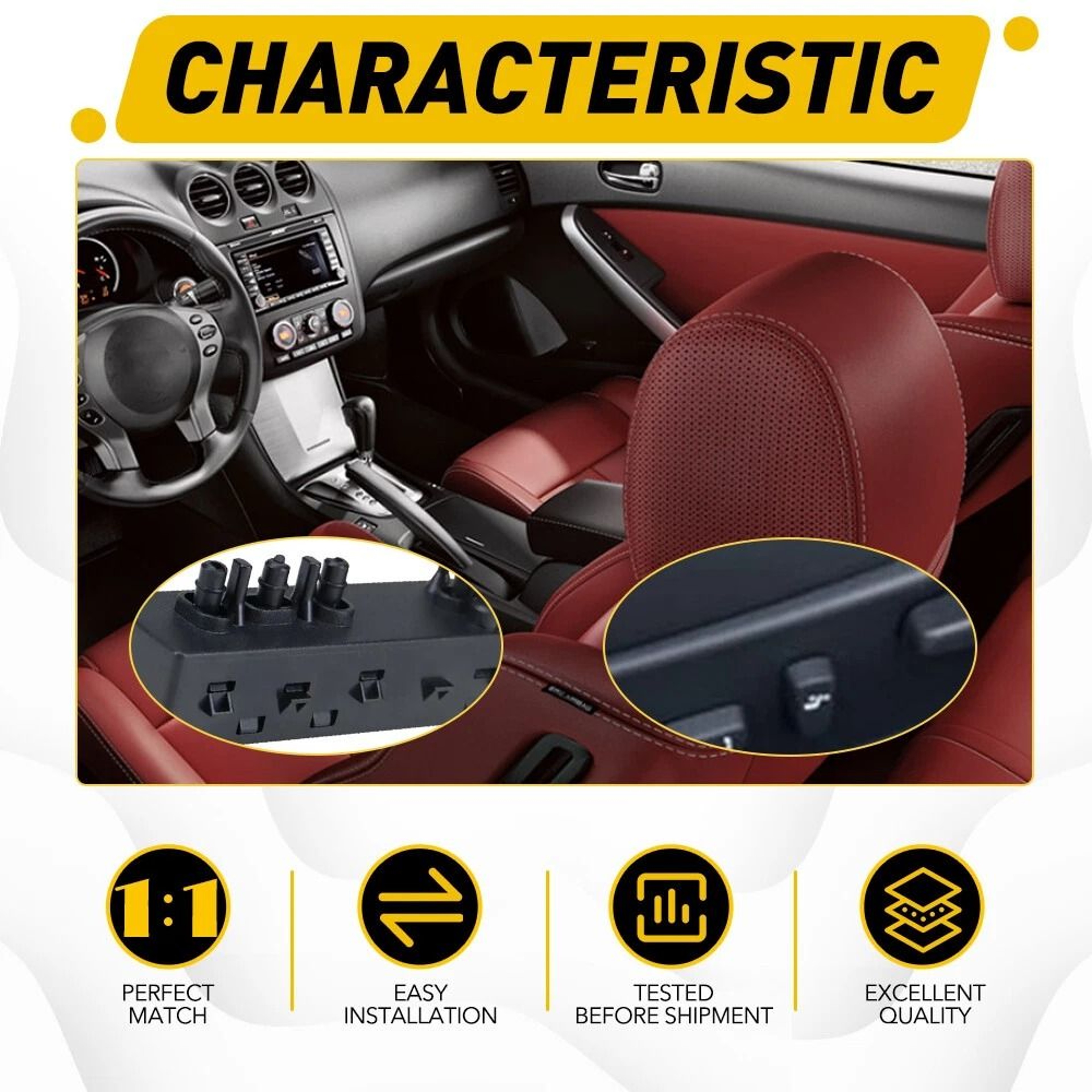 Power Seat Switch Driver Side Black Replacement For Units PlugandPlay Longlasting Quality 7