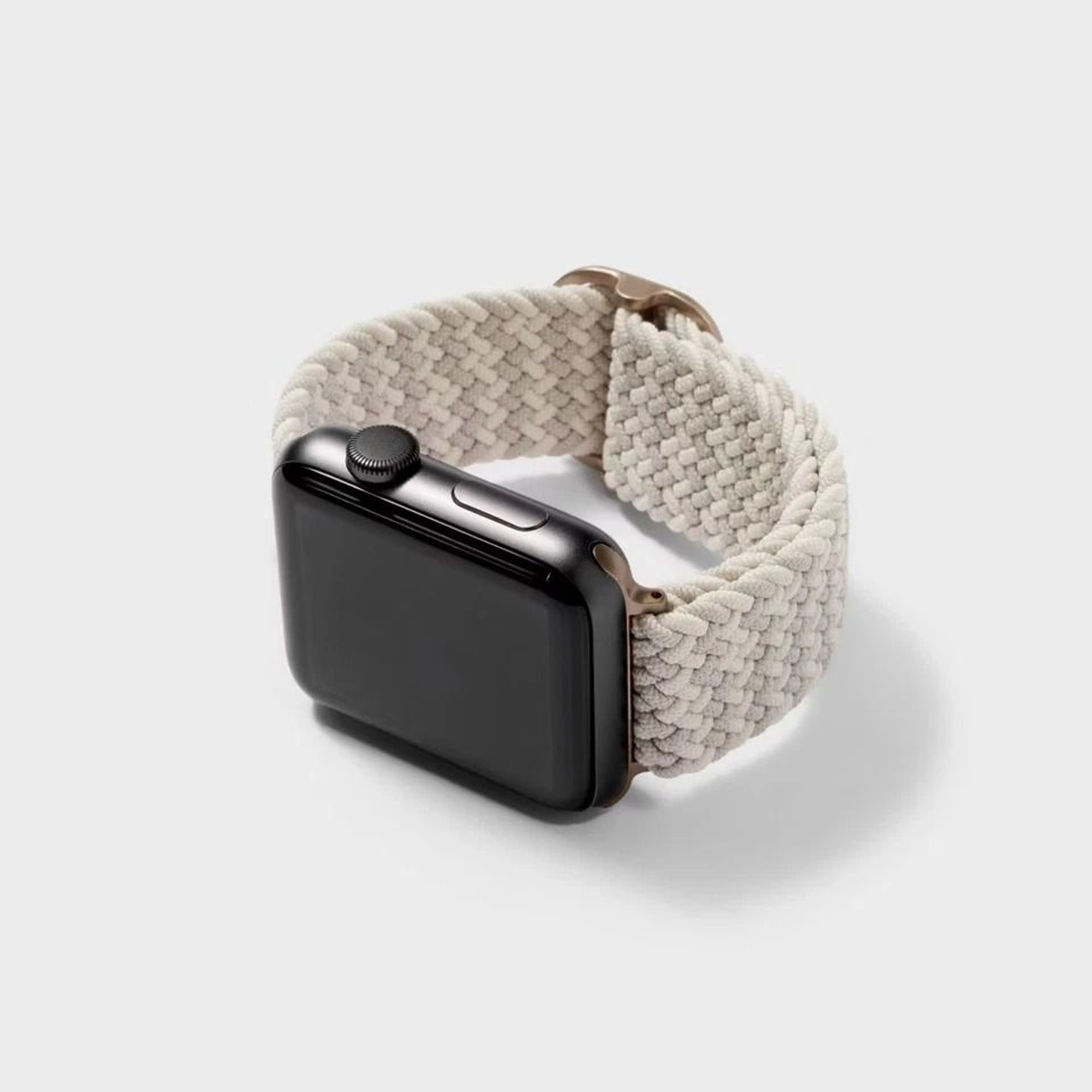 Stylish Watch Knit Band  Heyday Stone White Soft Lightweight Recycled Polyester Gold Adjustable 1