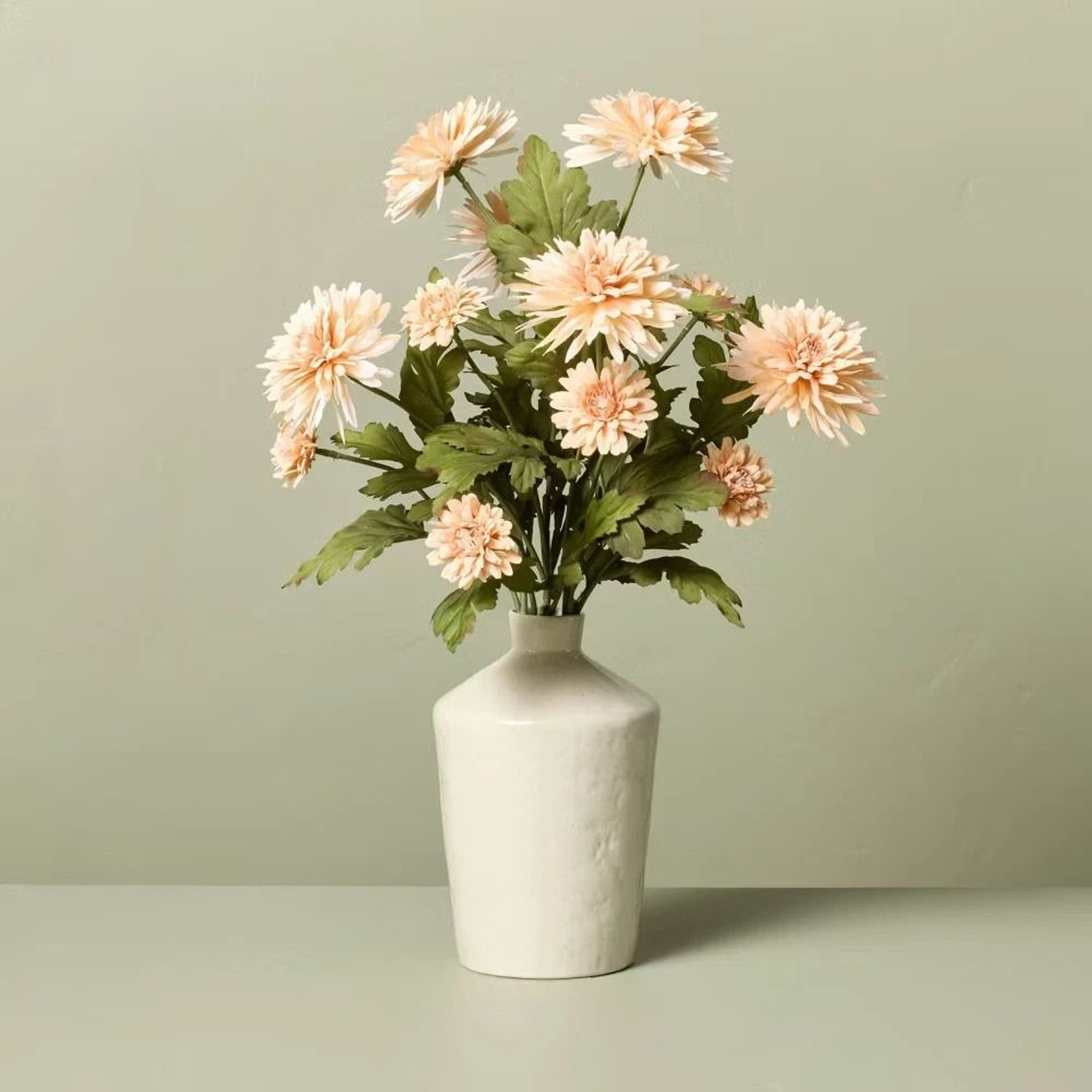 Hearth  Hand Orange Daisy Flower Arrangement Artificial Floral Decor Ceramic Container Perfect For  2