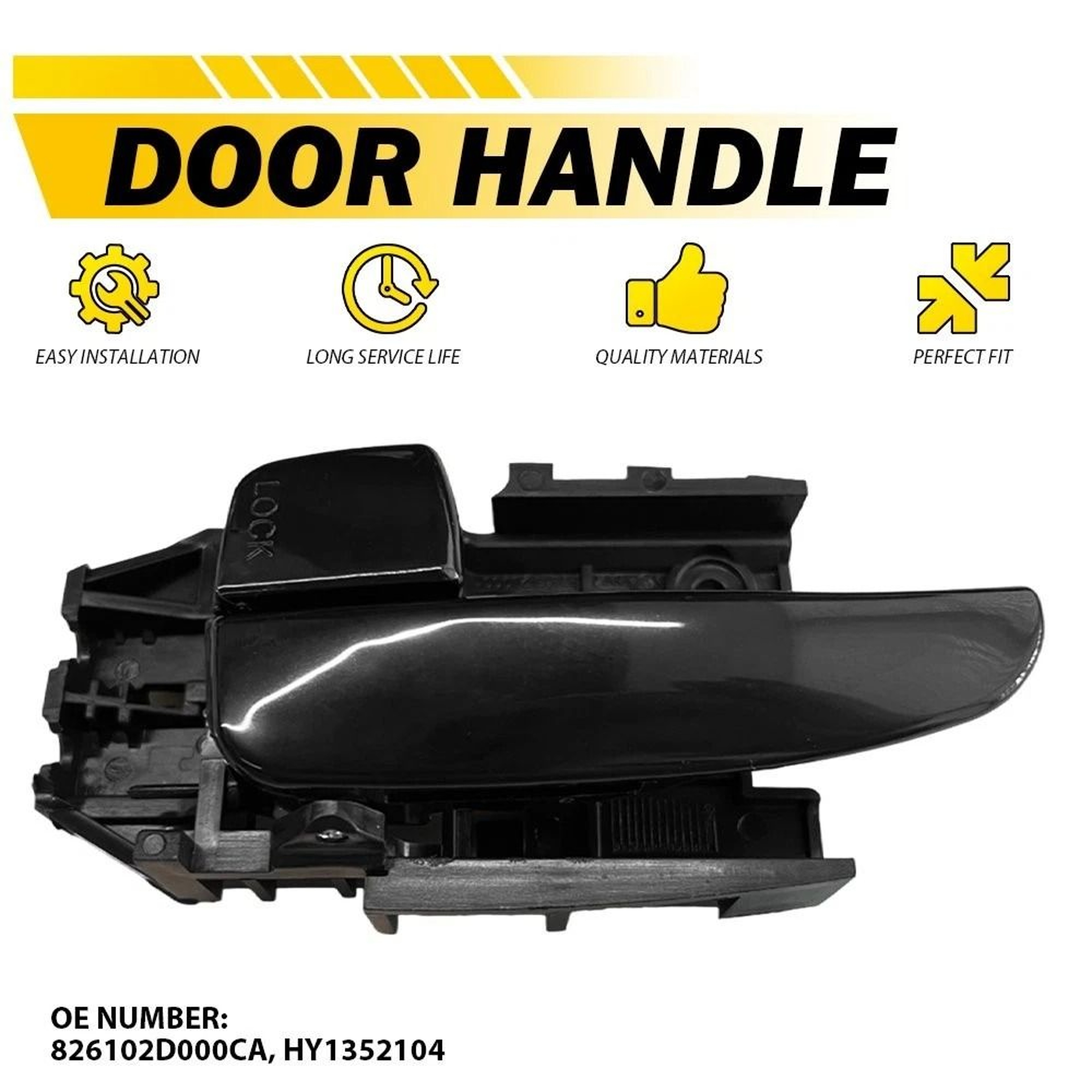 Driver Side Front Left Door Handle Interior Inside Handle Durable Material For Vehicle Simple Insta 8