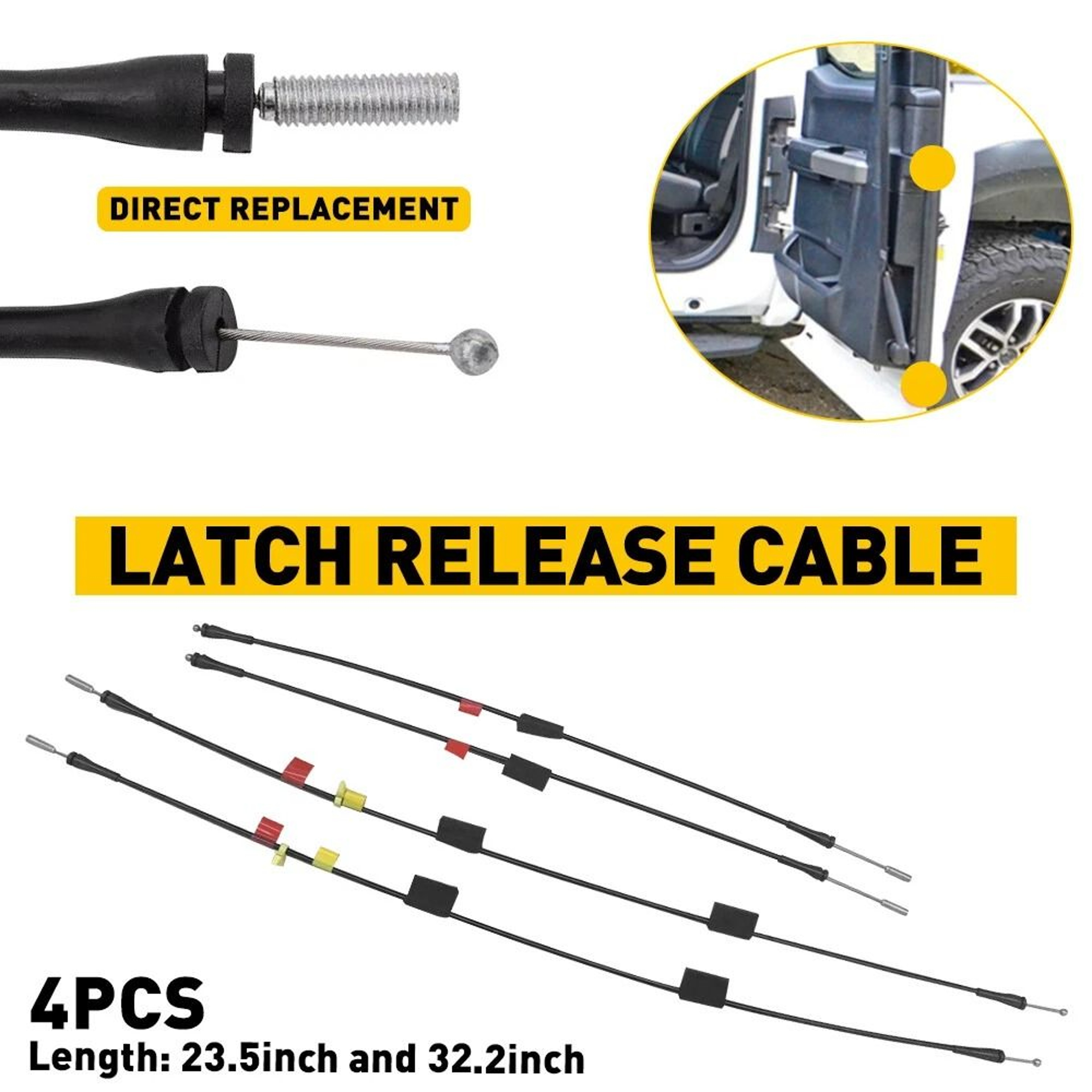 Side Door Latch Release Cable Rear Door Upper Replacement For Improved Driving Safety 10