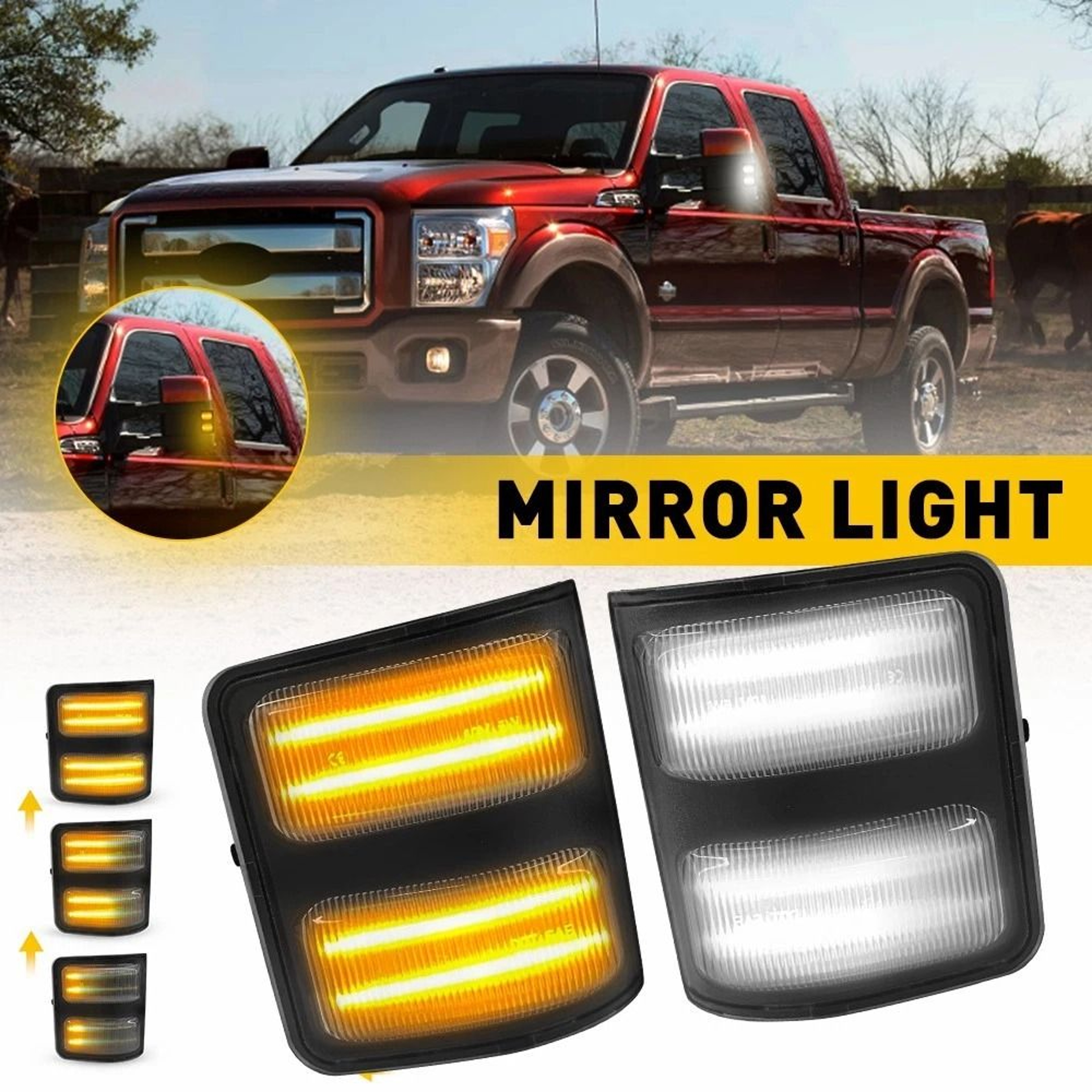 HighPerformance White LED Side Mirror Marker Lights Durable Easy Installation For Cars 1