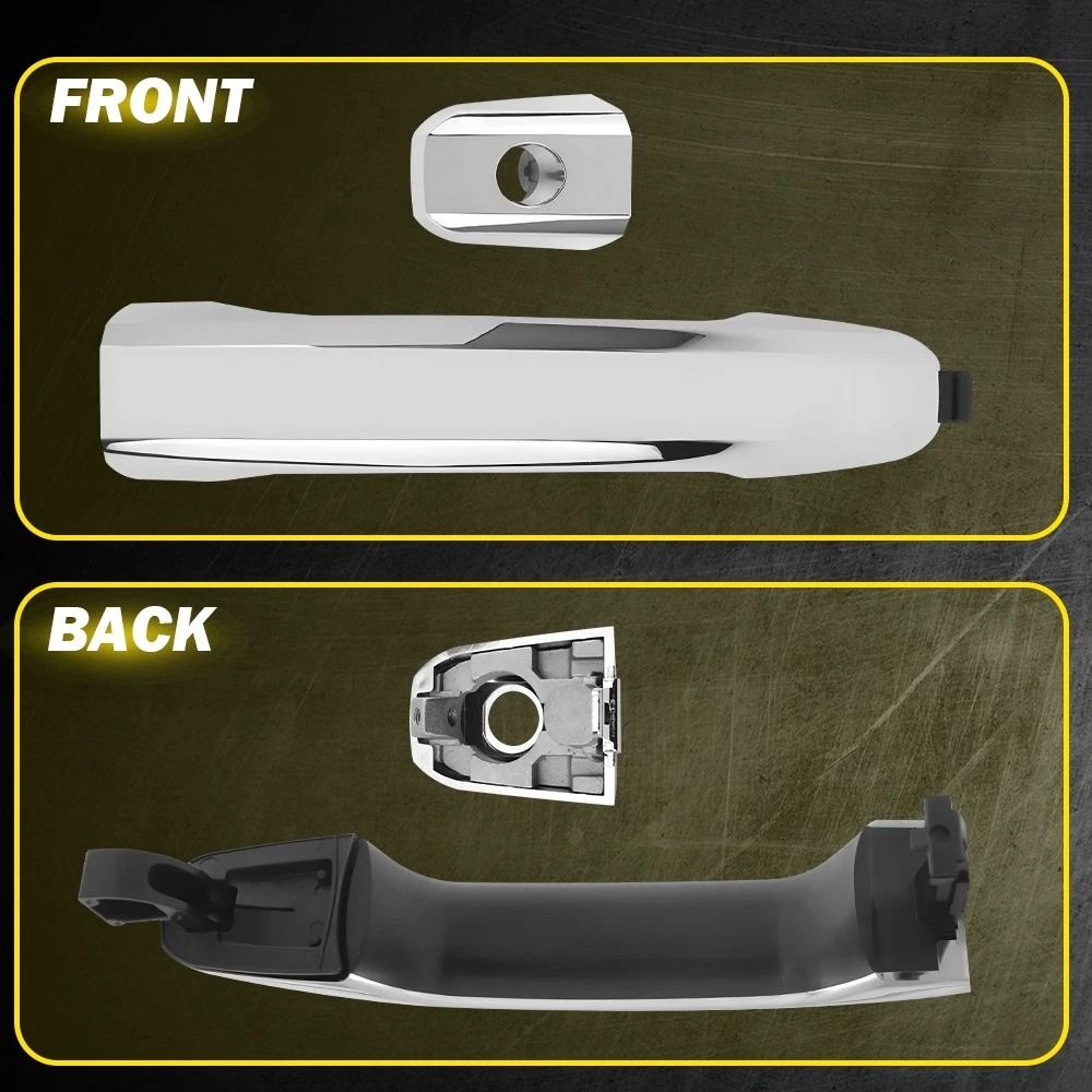 Chrome Front Left Door Handle Covers Longlasting Durability Simple Installation HighQuality Materia 4