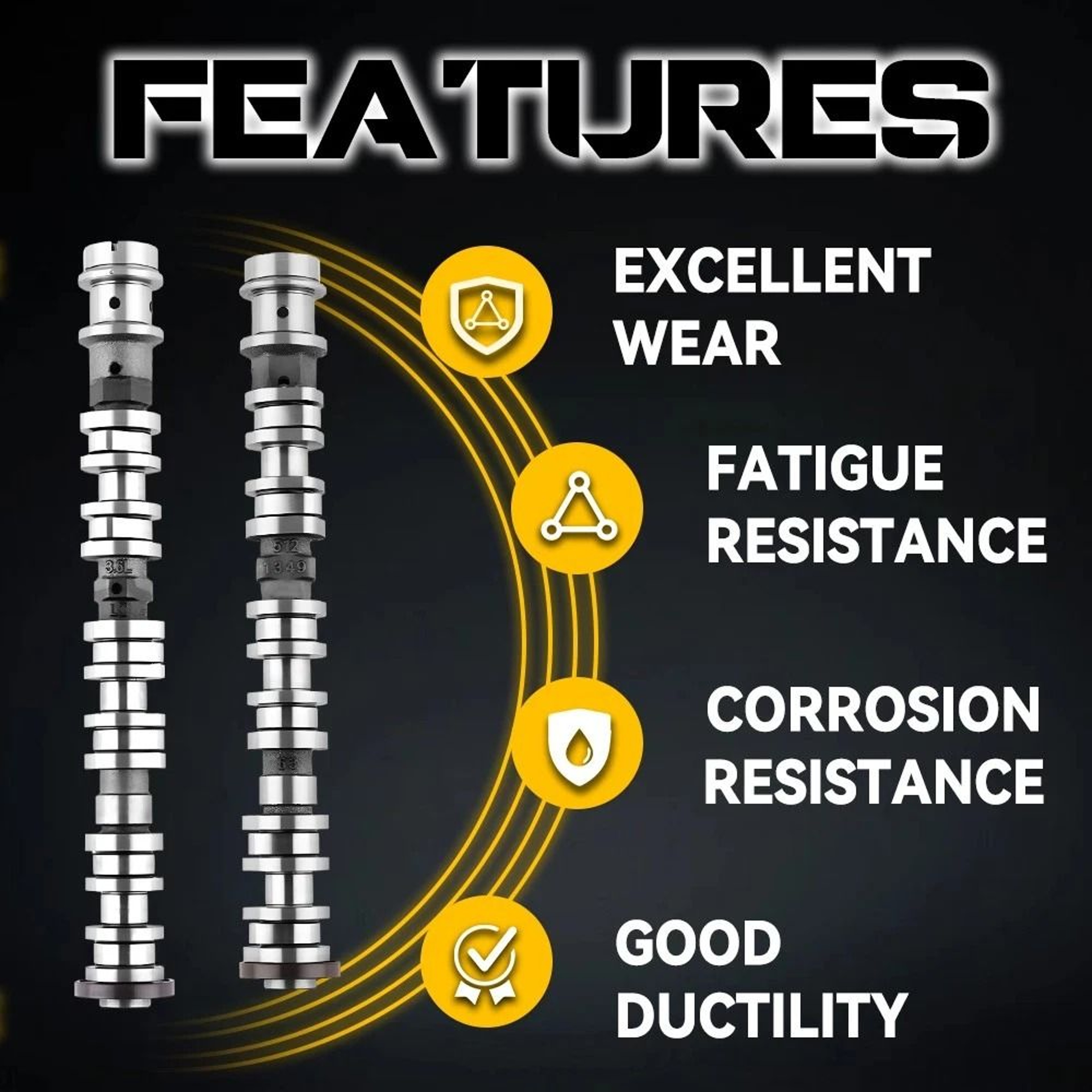 HighQuality Steel Intake  Exhaust Camshaft LeftRight Side Fitment Reliable Performance 8