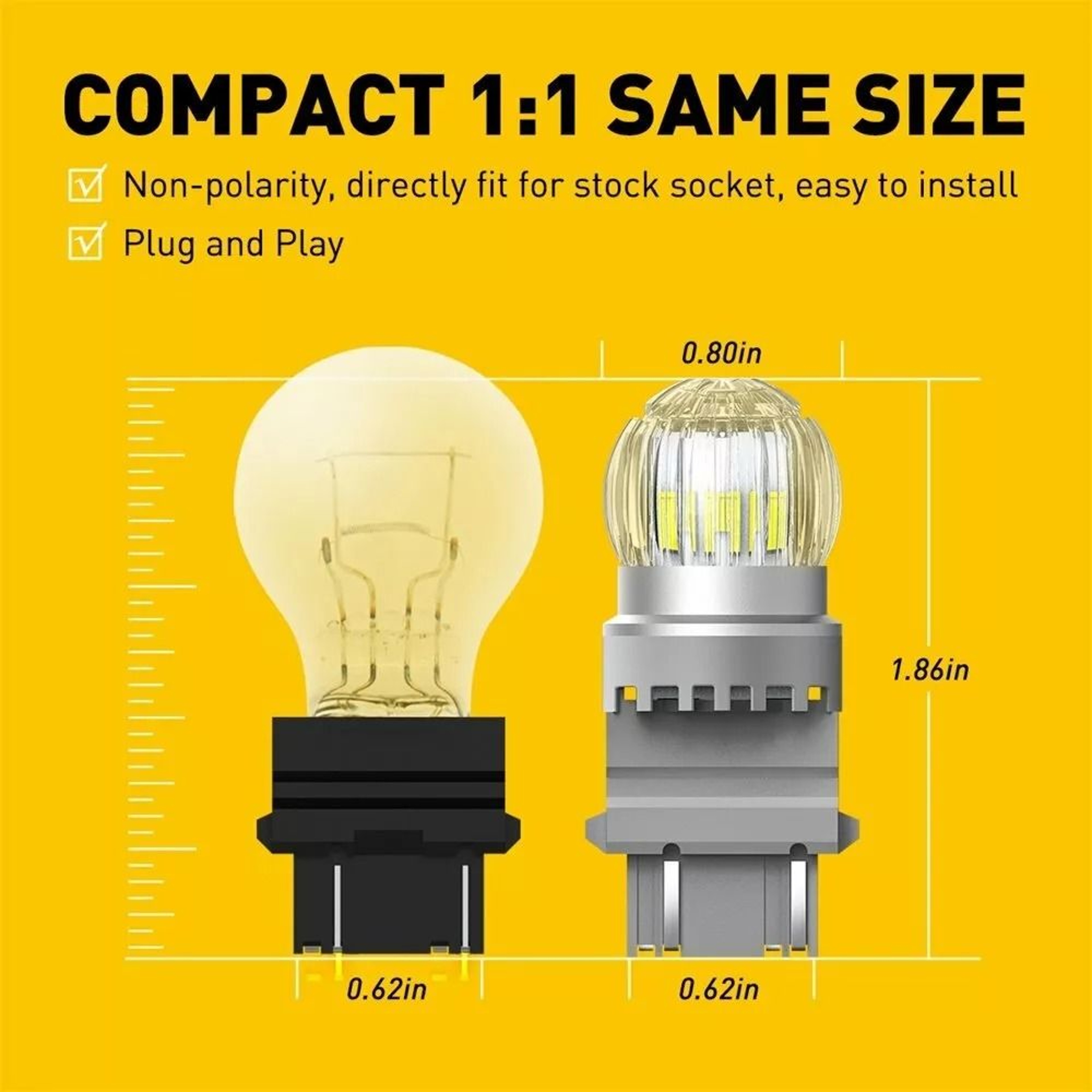 Bright White Daytime Running Light DRL Bulbs Reliable Driving Light 3