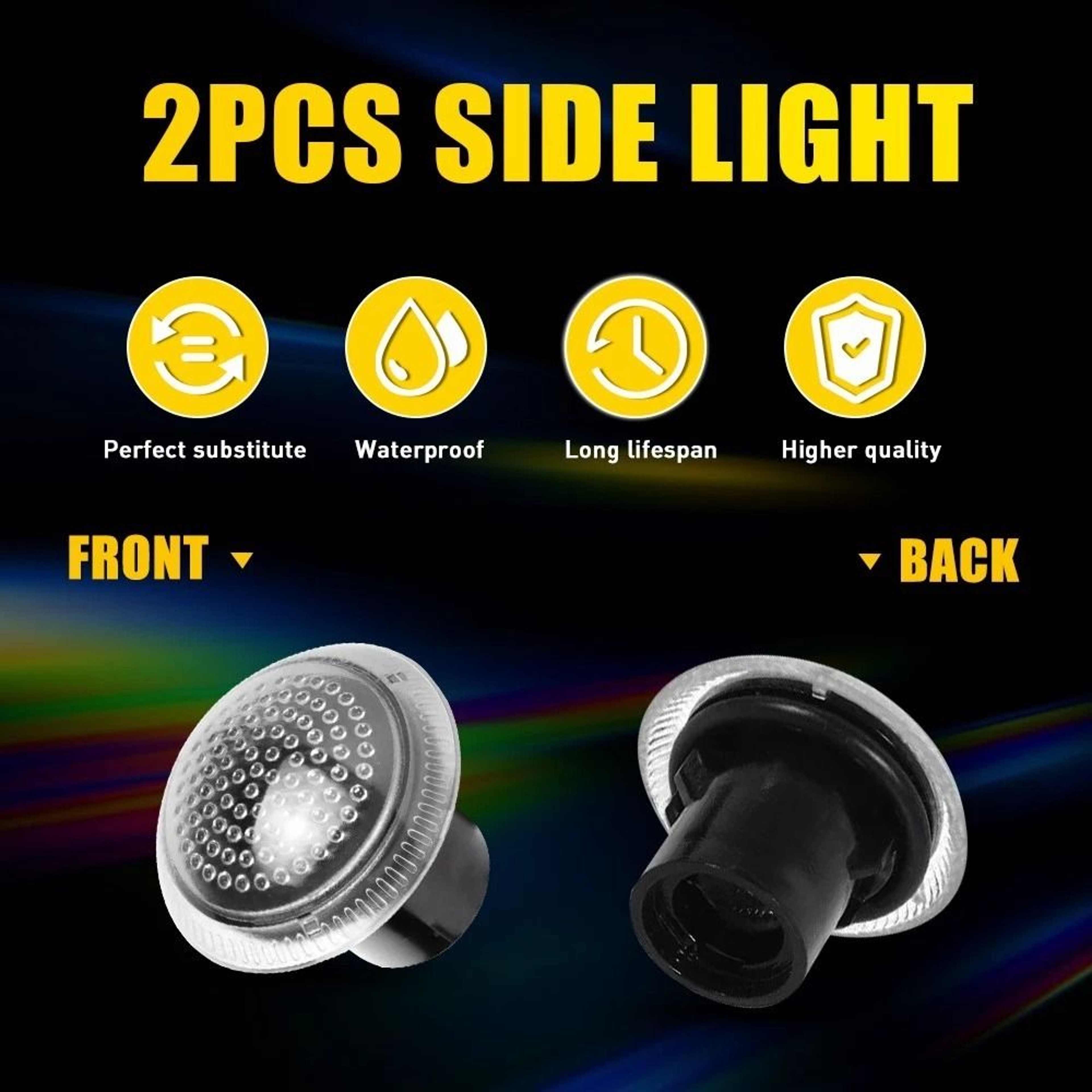 Waterproof Clear Side Fender Turn Signal LightRepeater Fit Durable LED Housing 4
