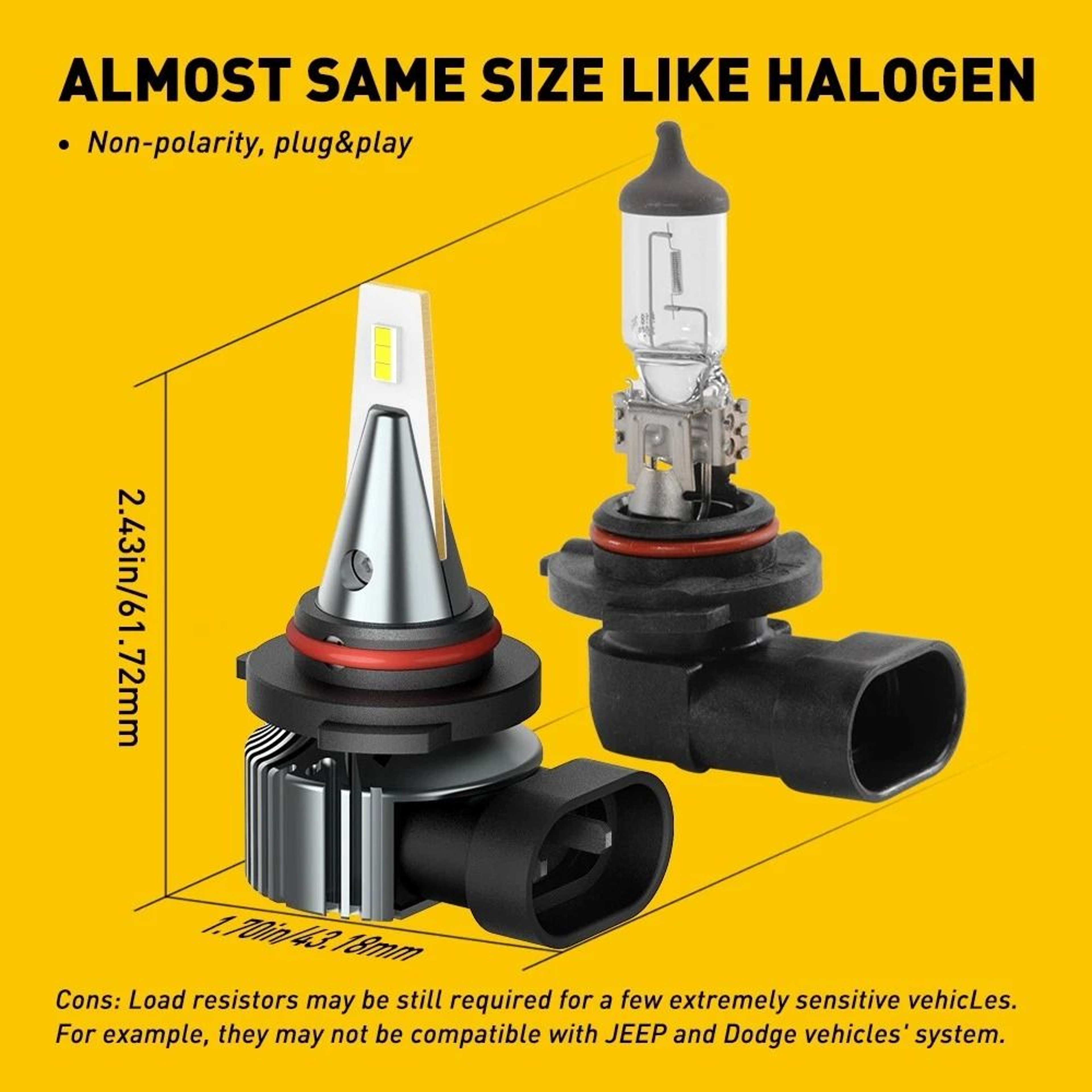 Super LED Fog Light Bulb White Dual Panel Design Brightness Easy Install For Cars 1