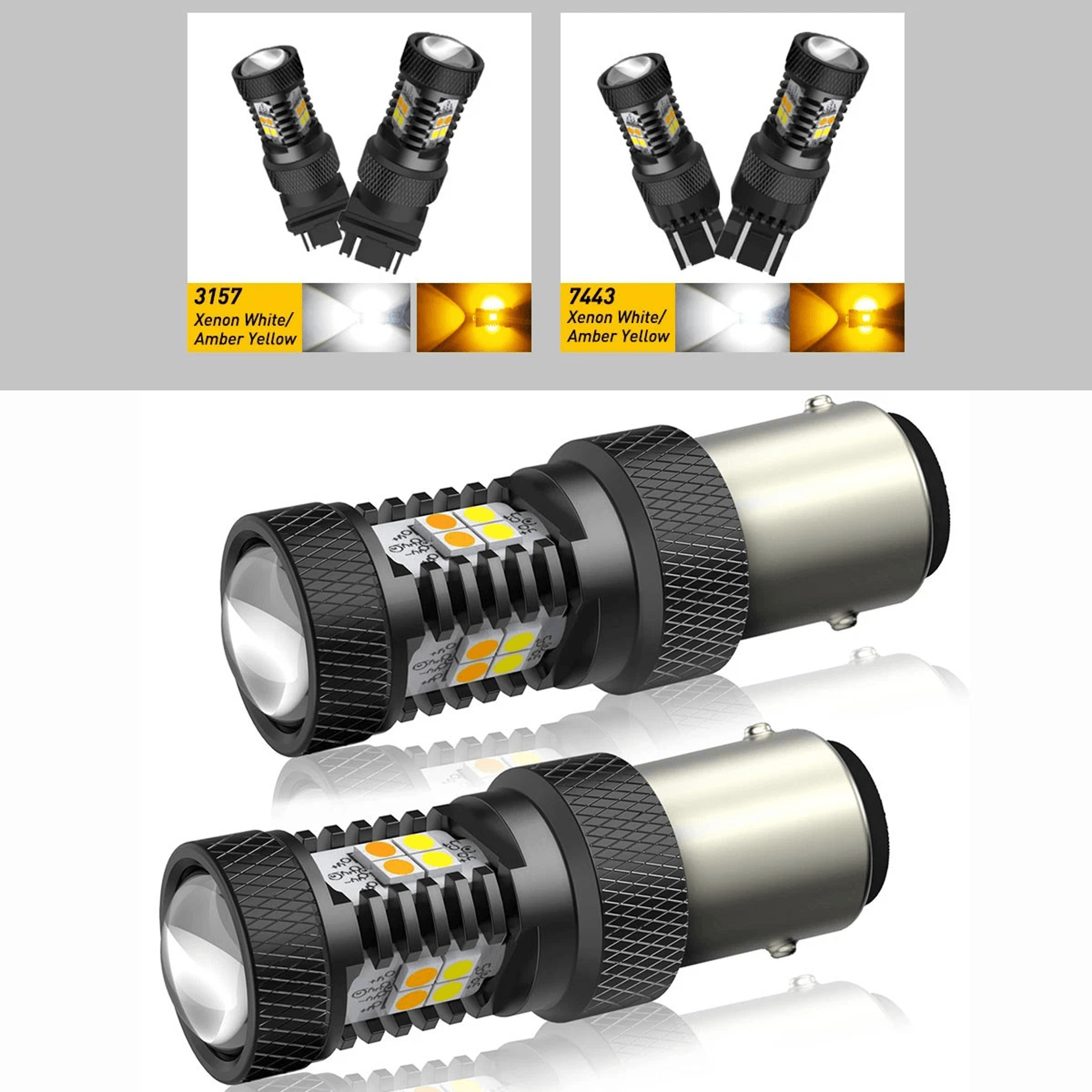 Amber White LED Turn Signal Bulbs DRL Anti Hyper Flash Technology Upgrade Your Vehicle Lighting Per 1
