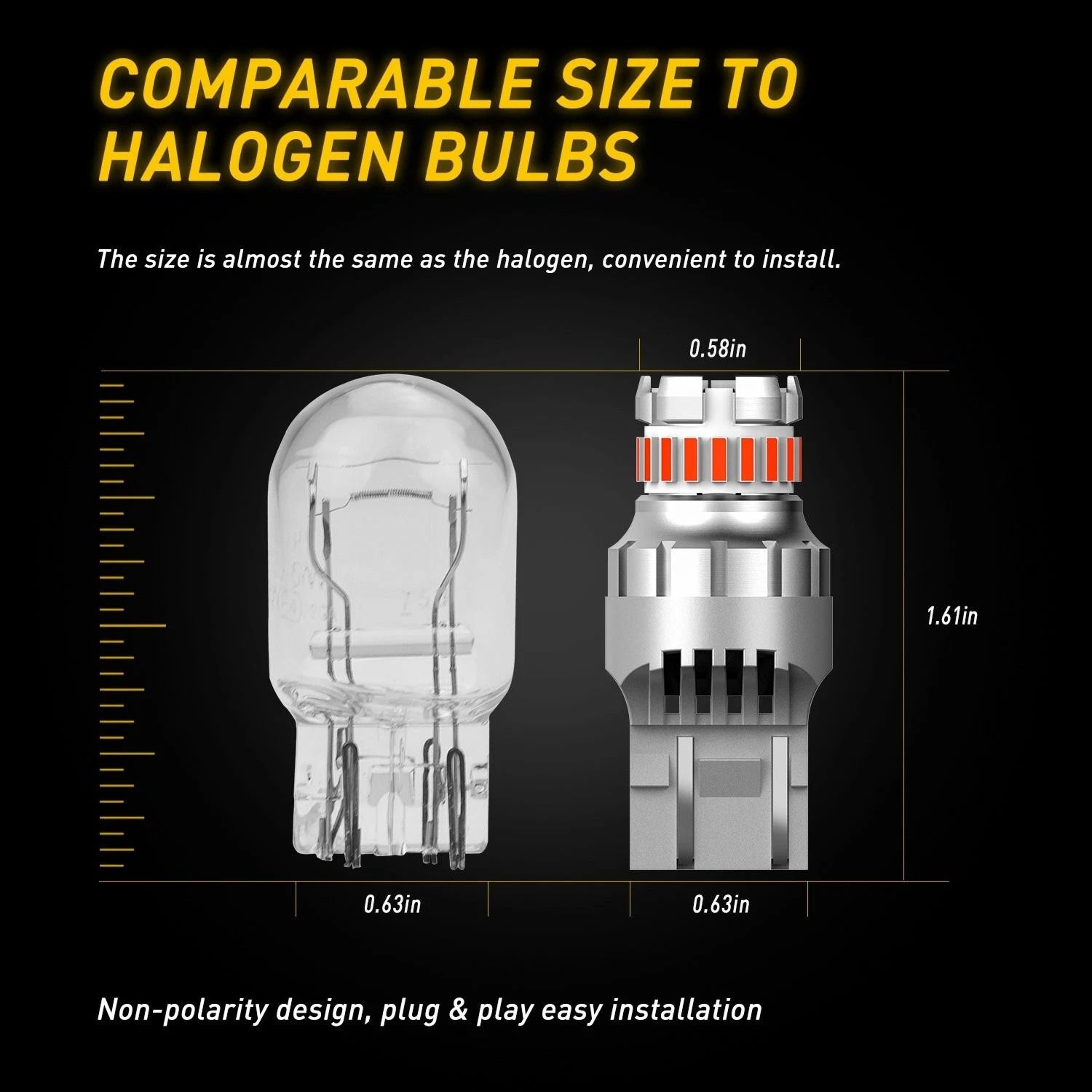Red LED Bulb Strobe Flash Alert Bright Brake Tail Light 360 LED Chips Faster Rise Time For Enhanced 5