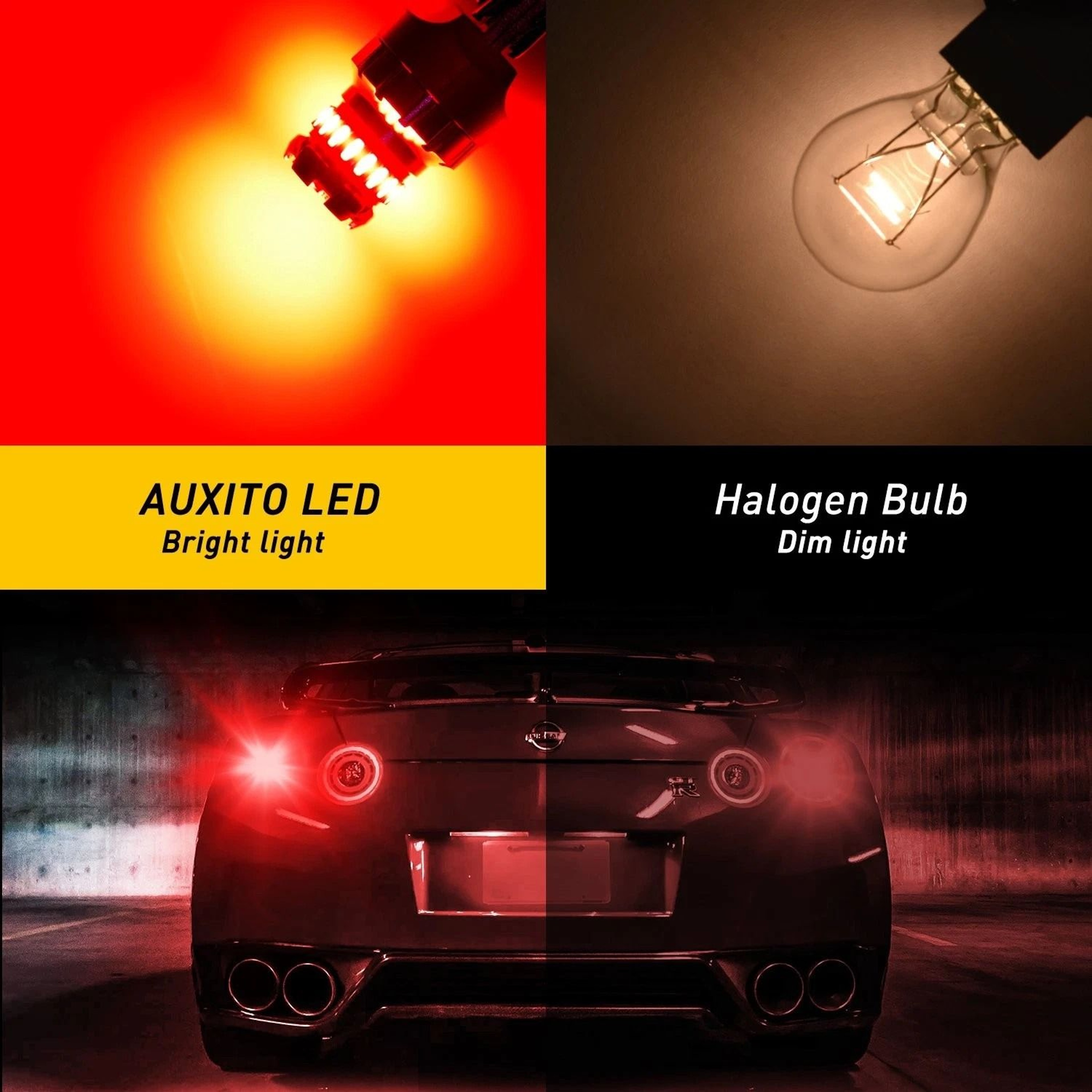 Red LED Bulb Strobe Flash Alert Bright Brake Tail Light 360 LED Chips Faster Rise Time For Enhanced 6