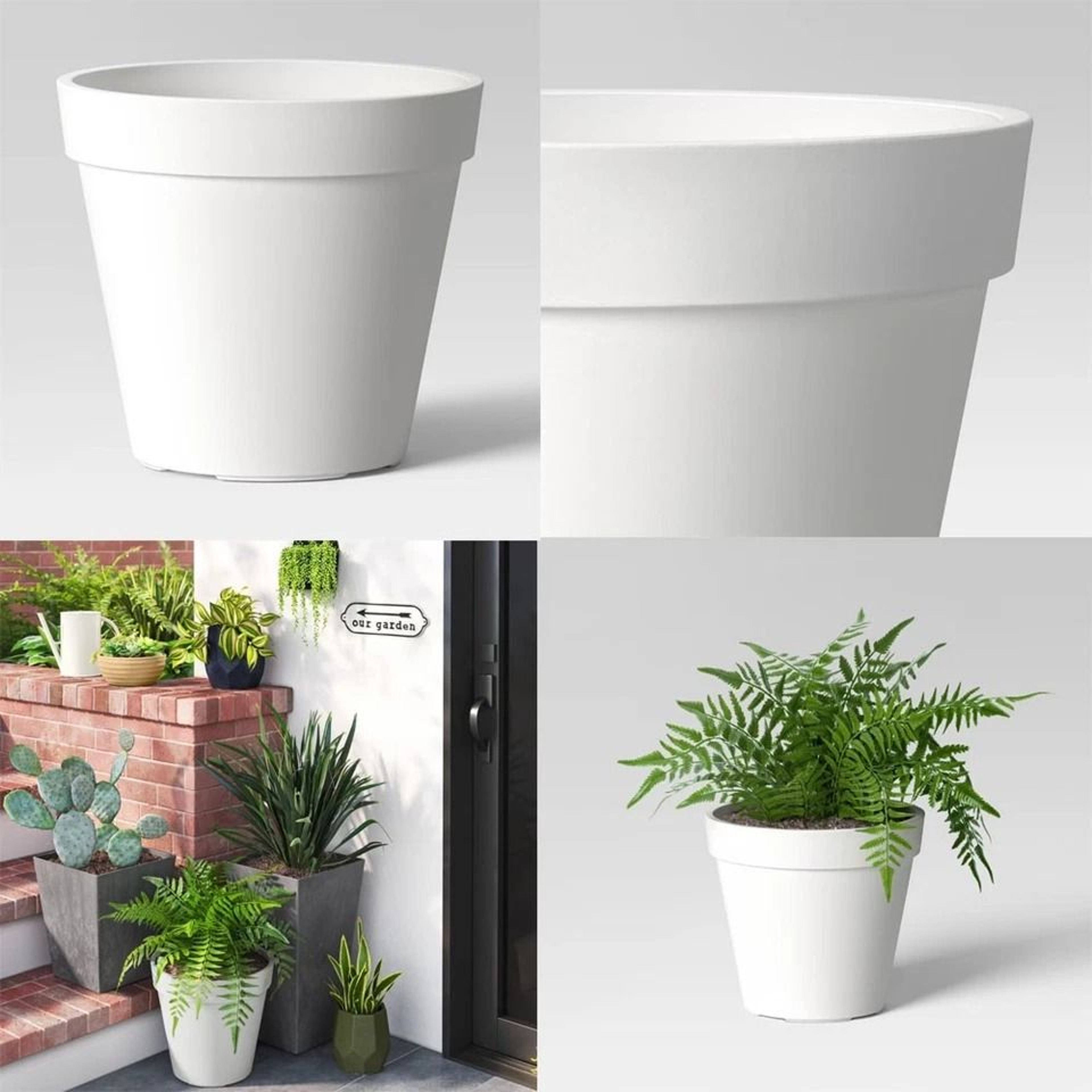 Classic Composite Outdoor Planter Pot Cream Threshold EcoFriendly Recycled Plastic 3