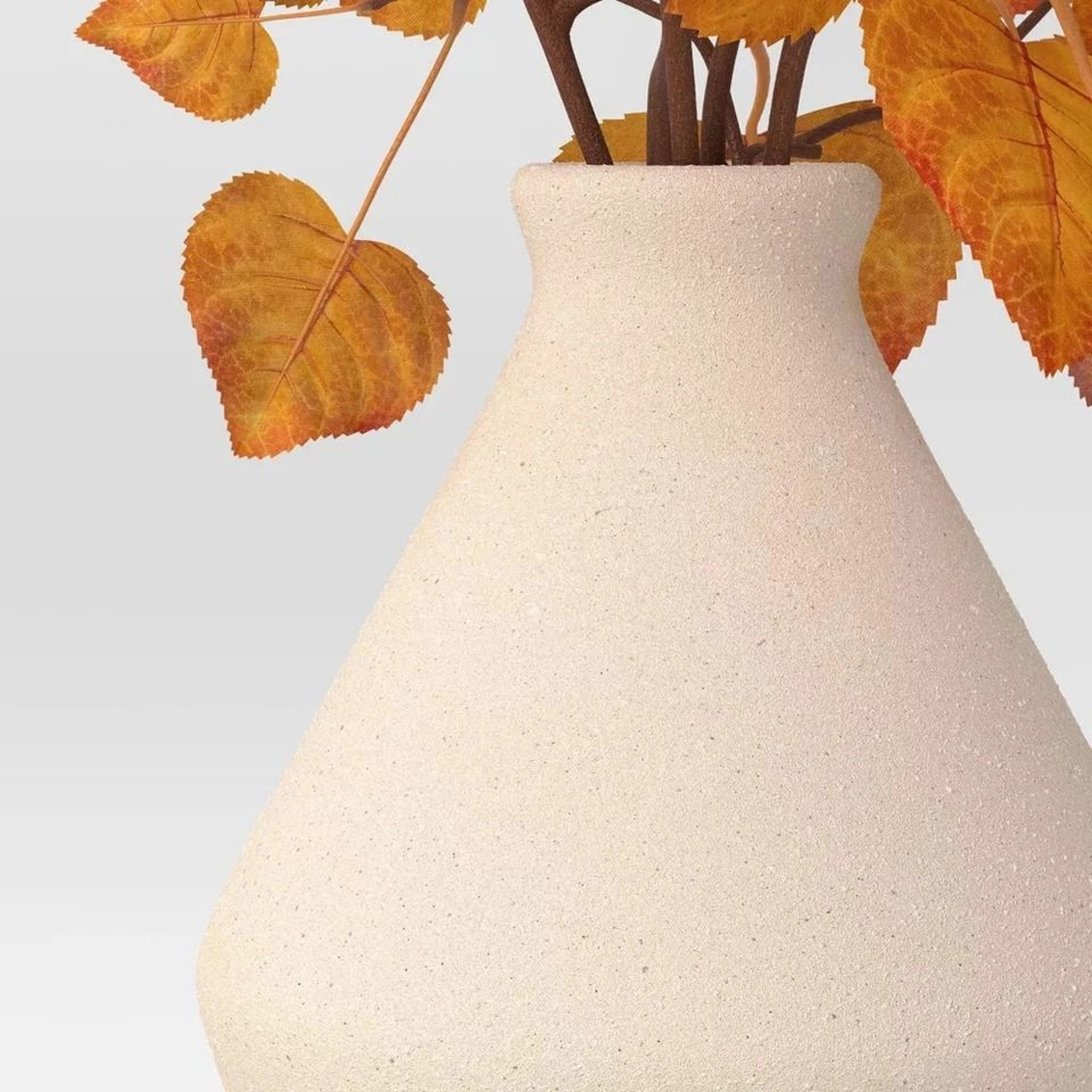 Fall Leaf Artificial Plants Arrangement  Large Orange Ceramic Base Indoor Autumn Decor 2